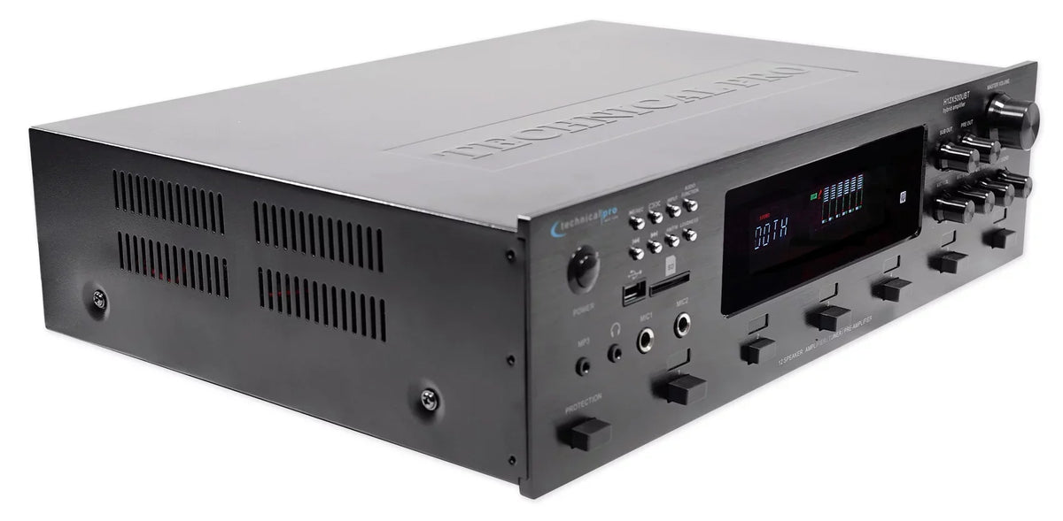 Technical Pro 6000w 6) Zone, Home Theater Bluetooth Receiver+12) 8" Speakers+EQ
