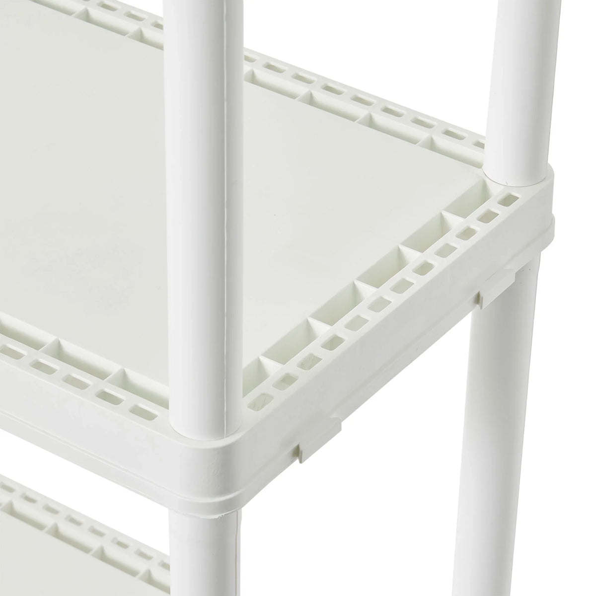 Gracious Living 4 Shelf Set Height Light Duty Storage Unit, White (2 Pack)