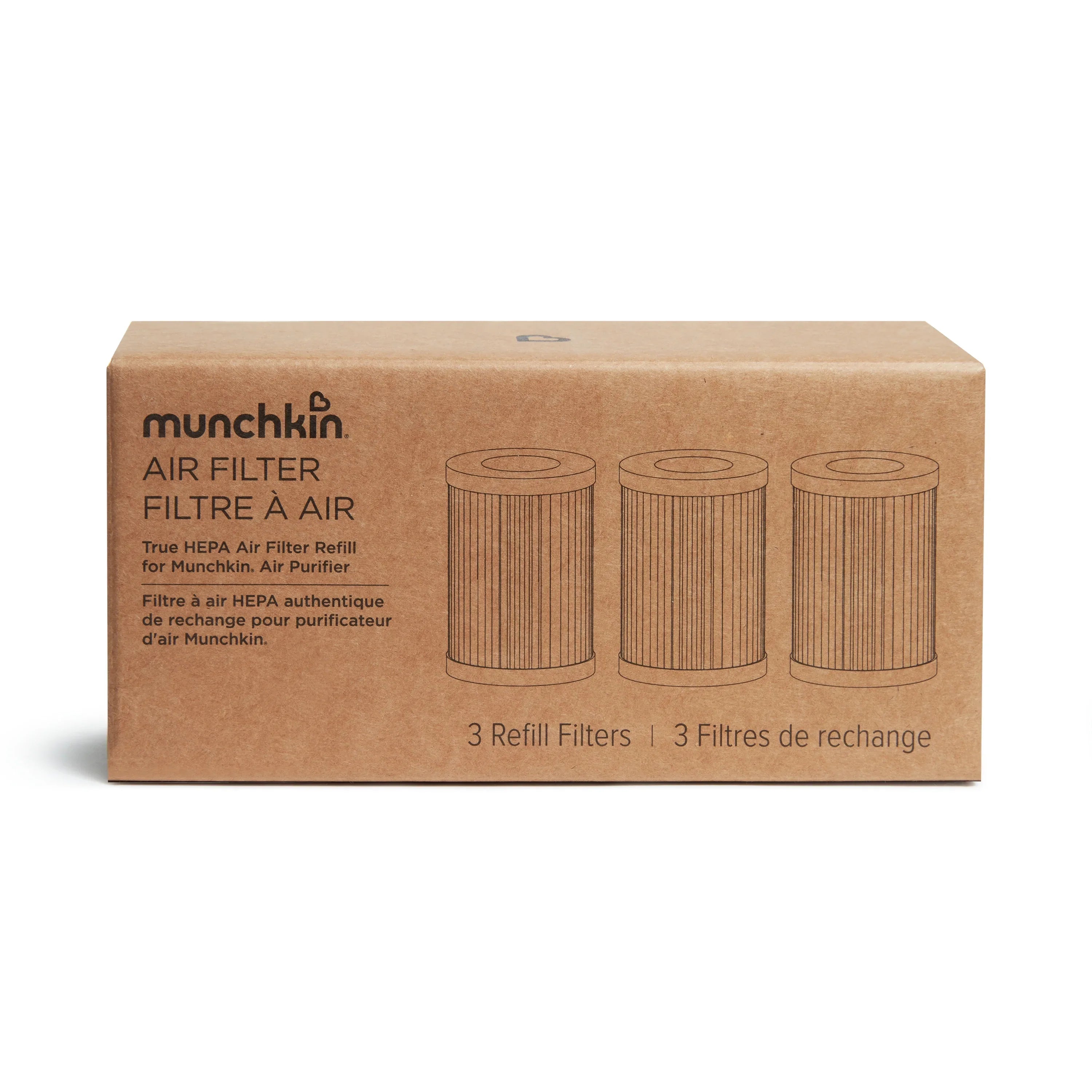 Munchkin True HEPA Air Filter Replacement for Air Purifier, 3 Pack