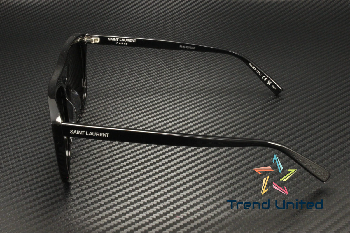 SAINT LAURENT SL 455 001 Rectangular Squared Acetate Black 56mm Men's Sunglasses