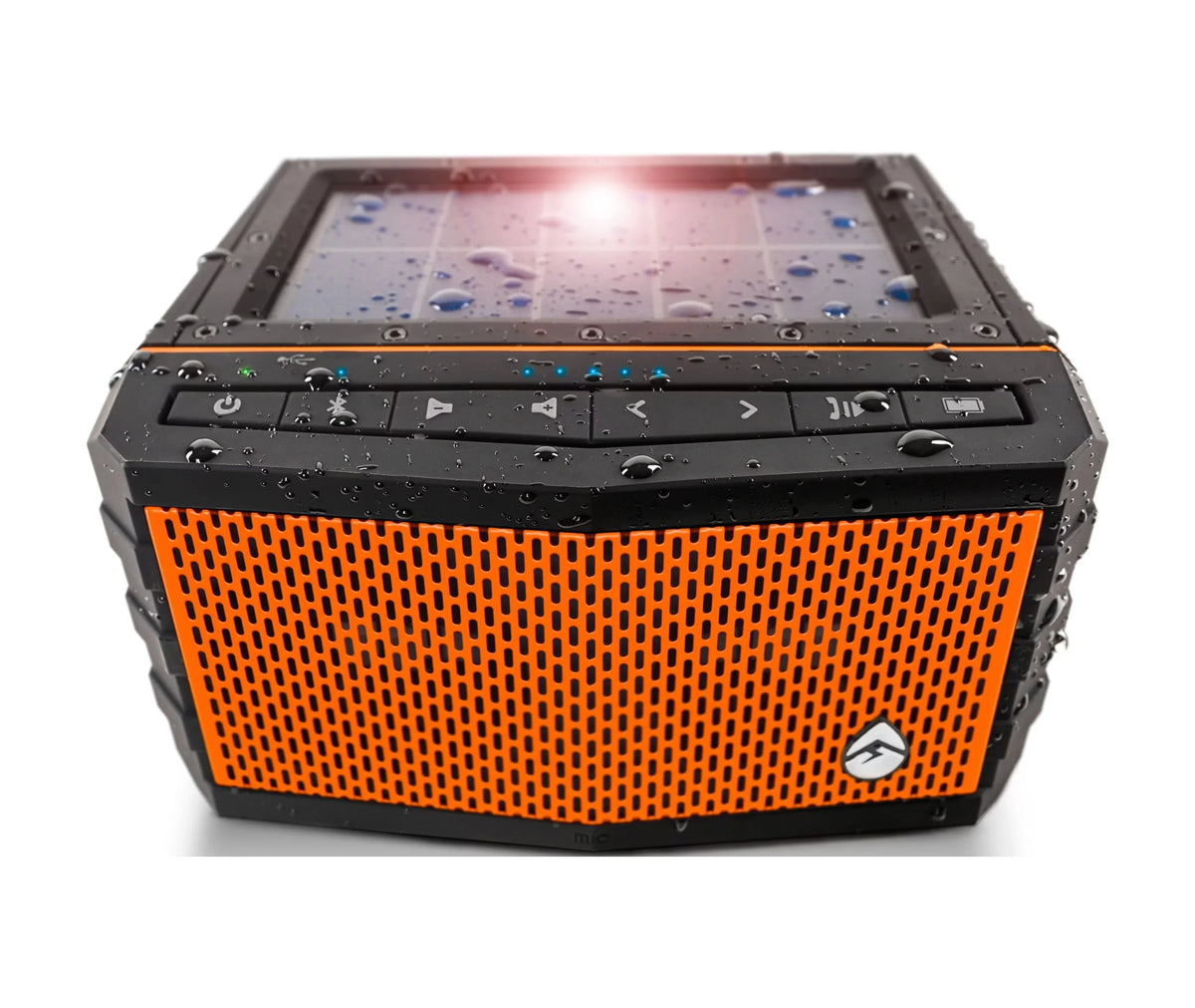 EcoXGear Sol Jam Black Solar Panel 5" x 6" x 3.1" Waterproof, Bluetooth Speaker
