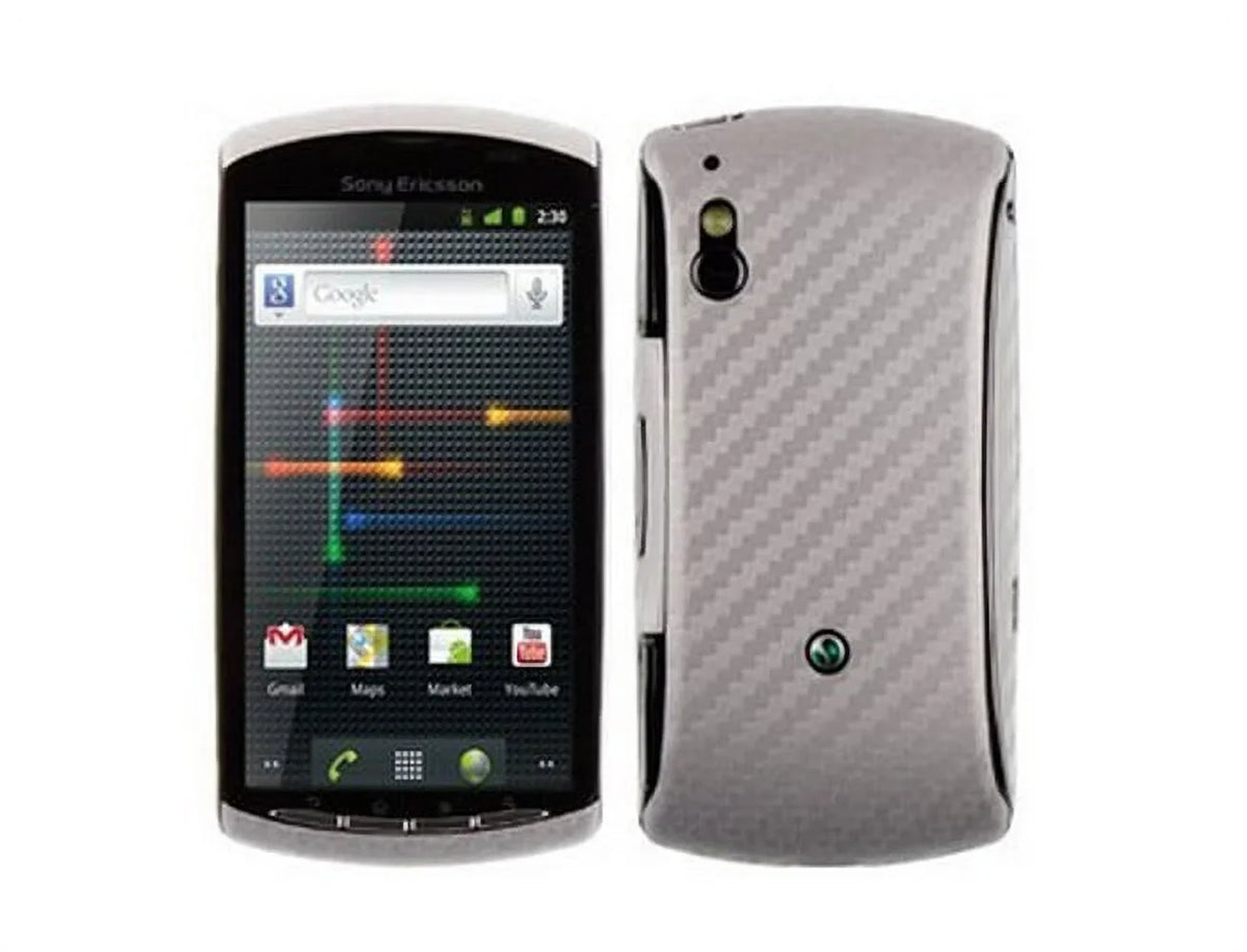 Skinomi Carbon Fiber Film Skin + Screen Protector Cover for Xperia Play