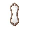 Elegant Curved Wall Mirror with Soft Fabric Frame