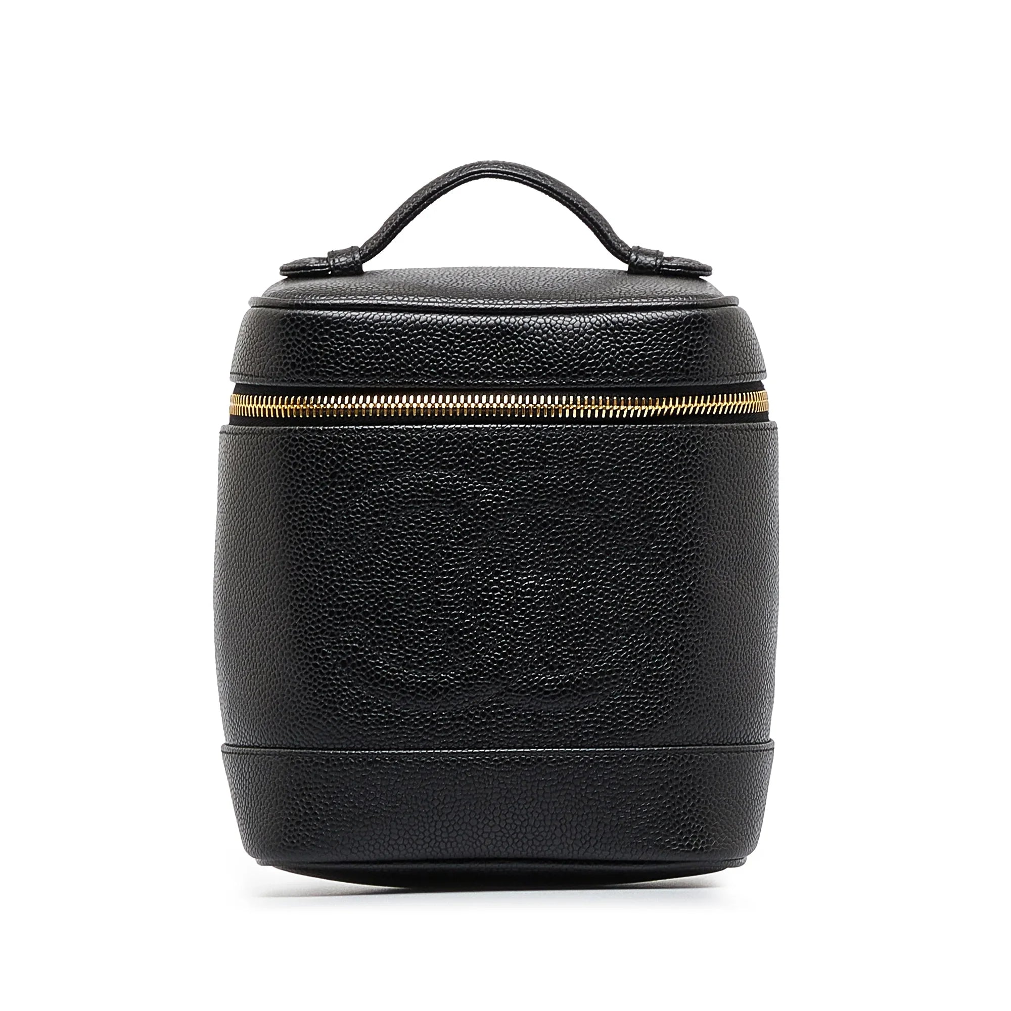 Pre-Owned Authenticated Chanel CC Caviar Vanity Bag Leather Black Unisex (Good)