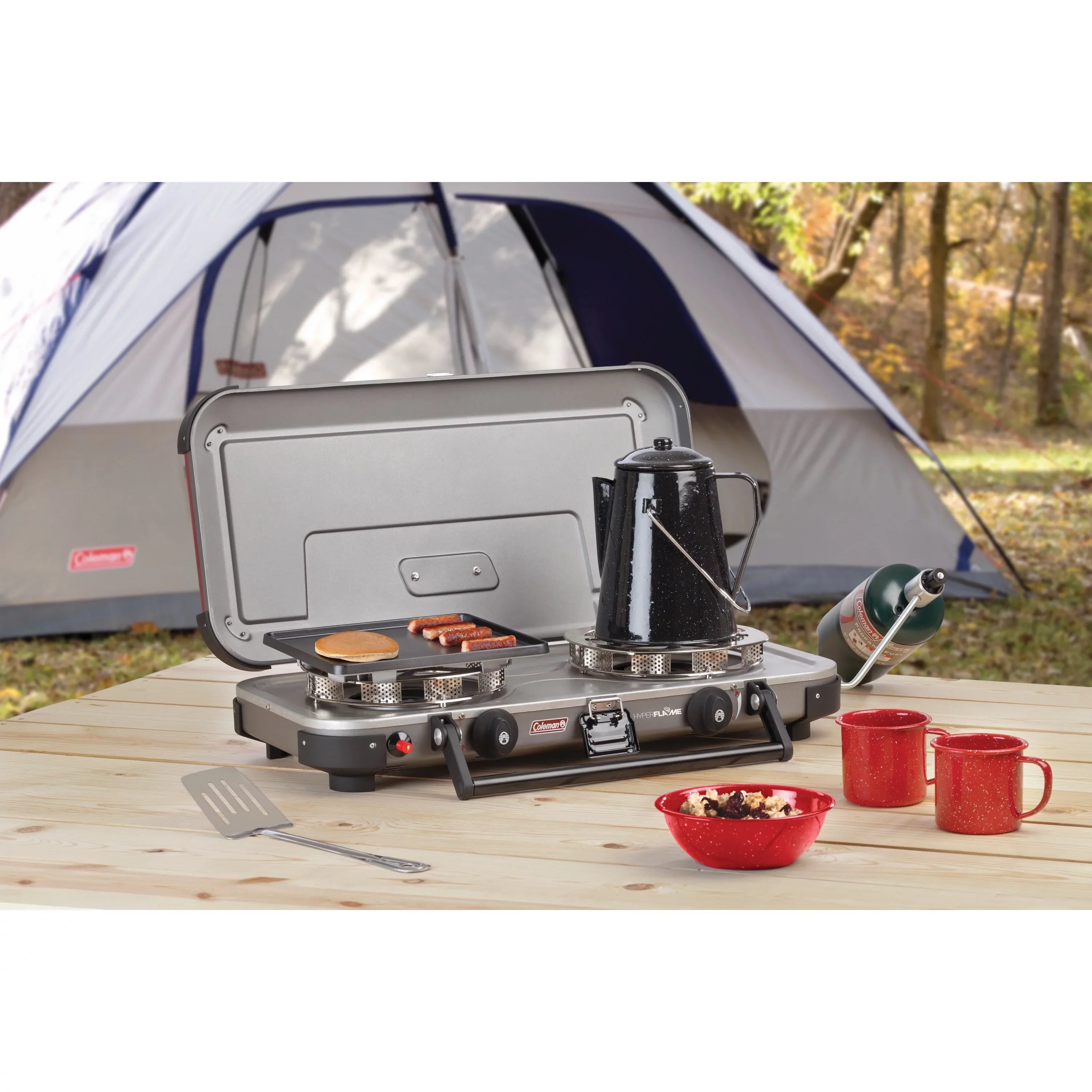Coleman Gladiator series FyreChampion 3-IN-1 Propane Outdoor Stove, 2000020105