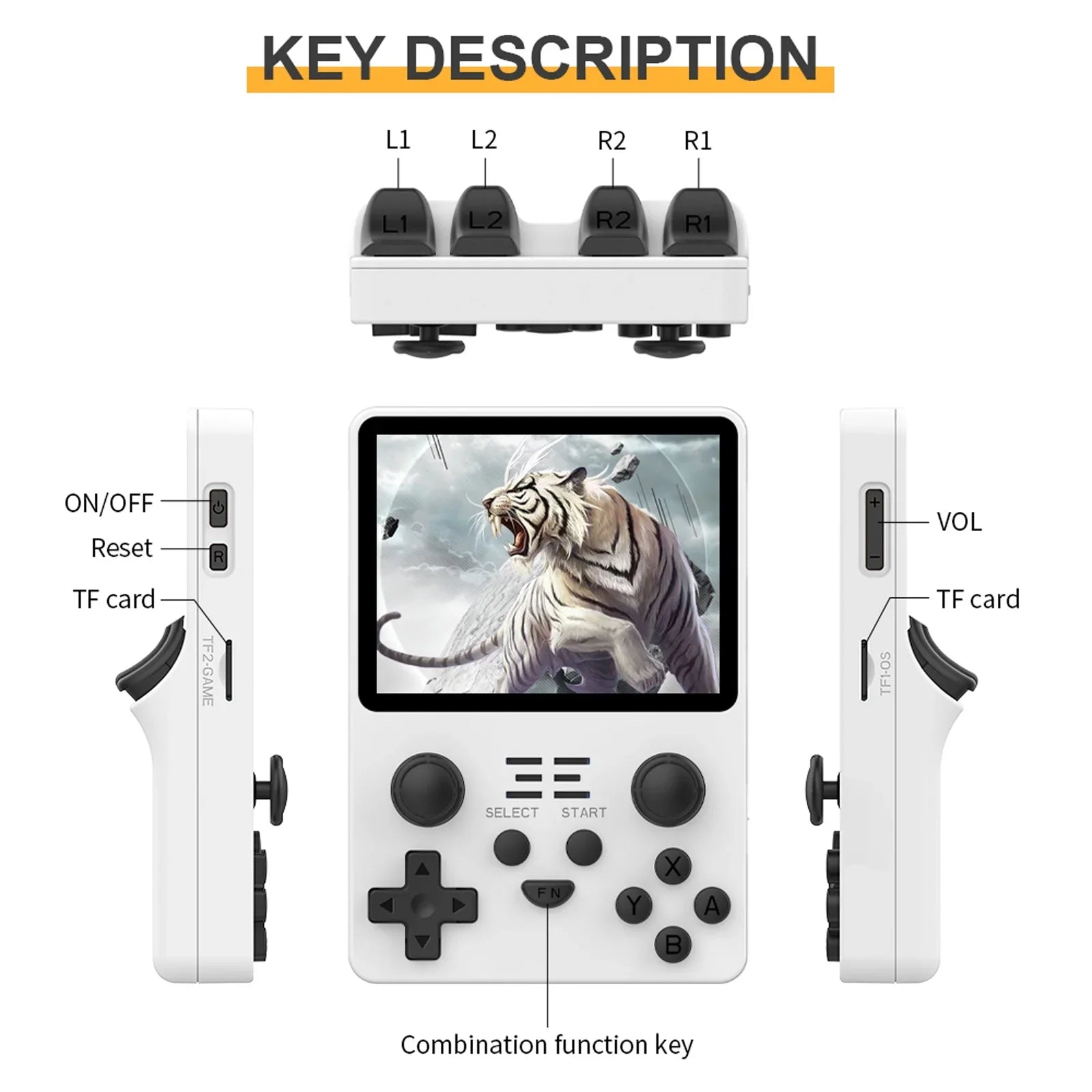 RGB20S Game Console, Open Source System, 15000+ Games, 3.5 inch IPS Screen