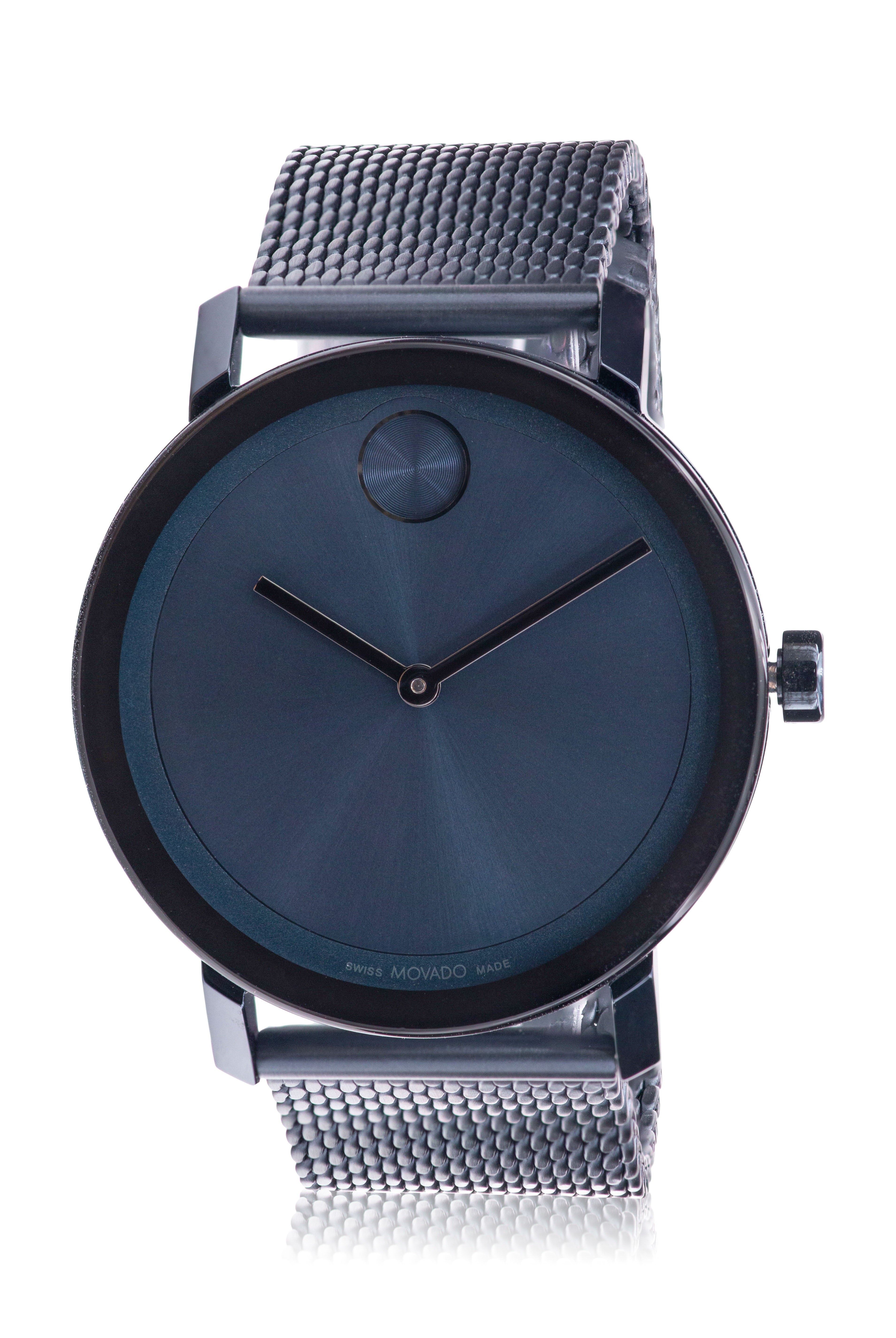 Movado Bold Evolution Blue Ion Mesh Mens Watch 3600793