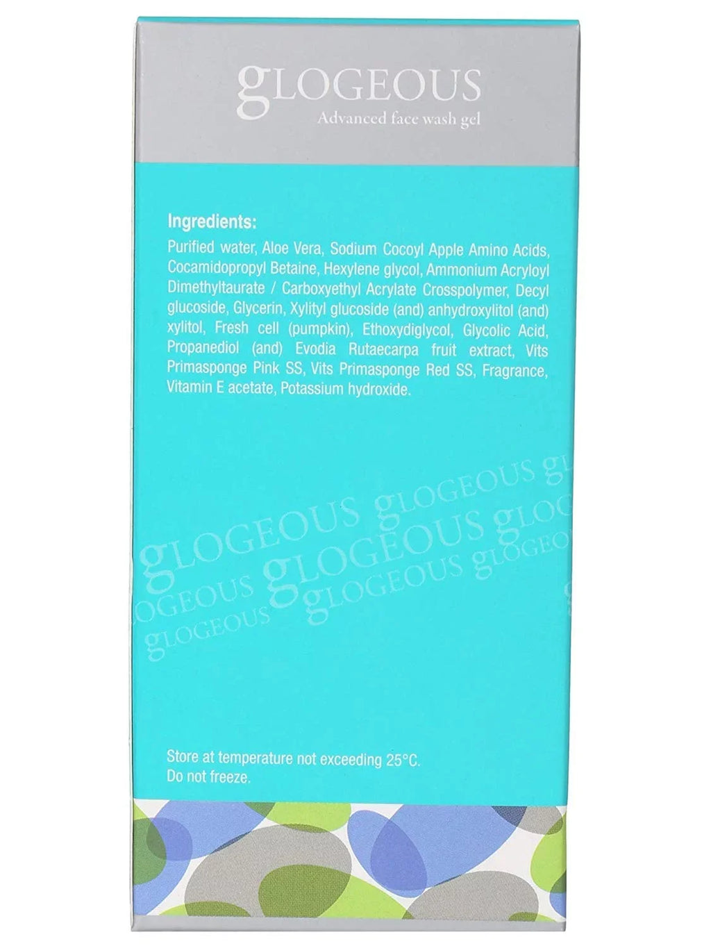 GLOGEOUS FACE WASH 100GM GEL Aloe Vera Glycolic Acid Vitamin E