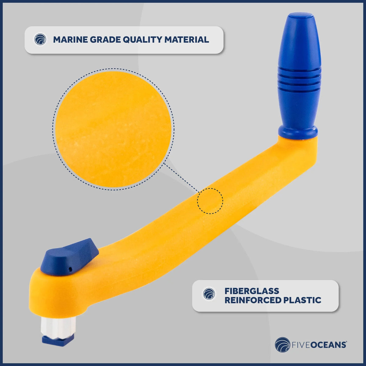 Five Oceans 8" Sailboat Winch Handle, 2-Pack Universal Floating Winch Handle, Lock�in Mechanism, Orange and Blue, Lightweight and Strong, Fiberglass Reinforced Plastic - FO86-M2