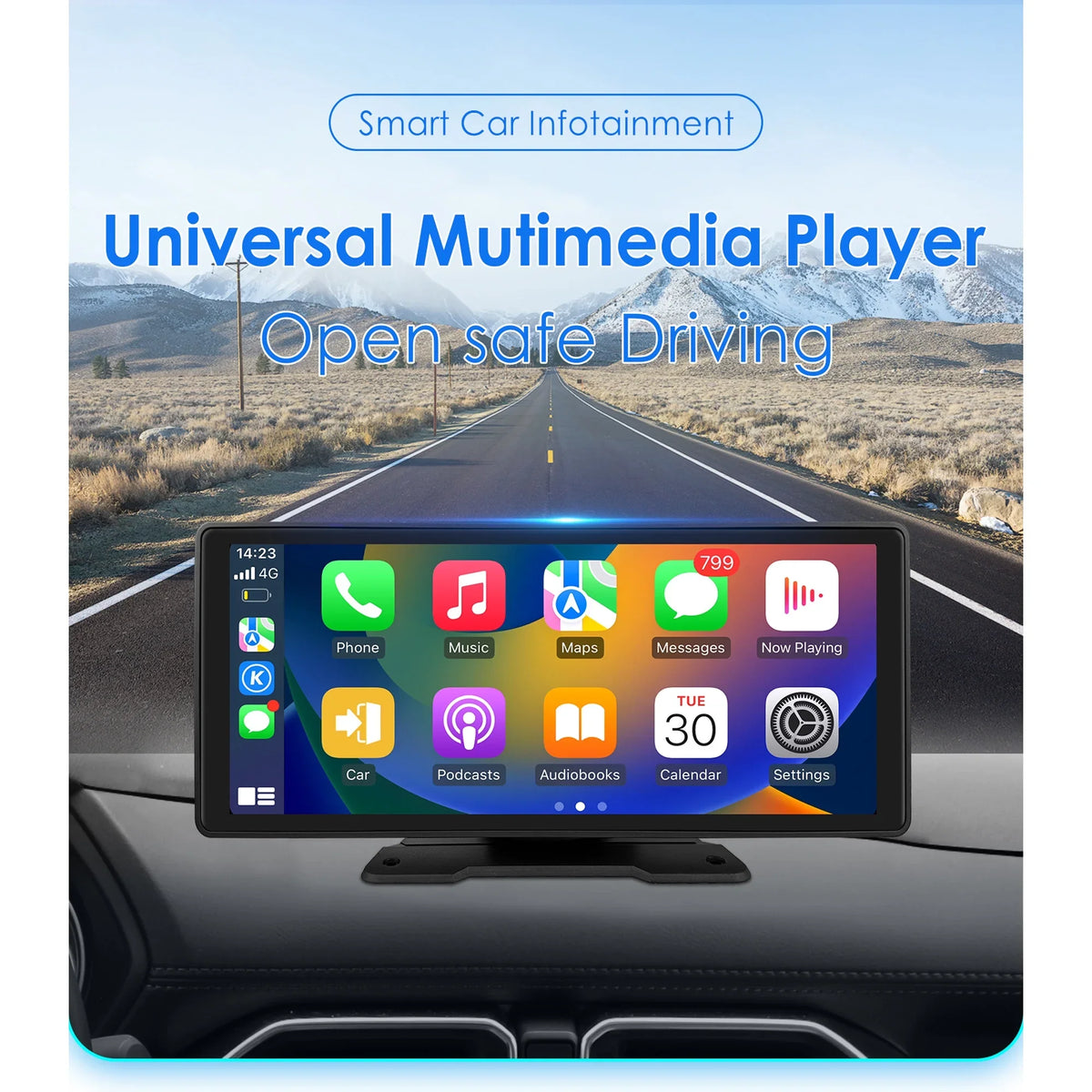 Android Auto Wireless Apple Carplay 360° Adjustable 10.26 Inch Touchscreen Car Radio Stereo Head Unit Bluetooth GPS Navigation Player With Backup Camera