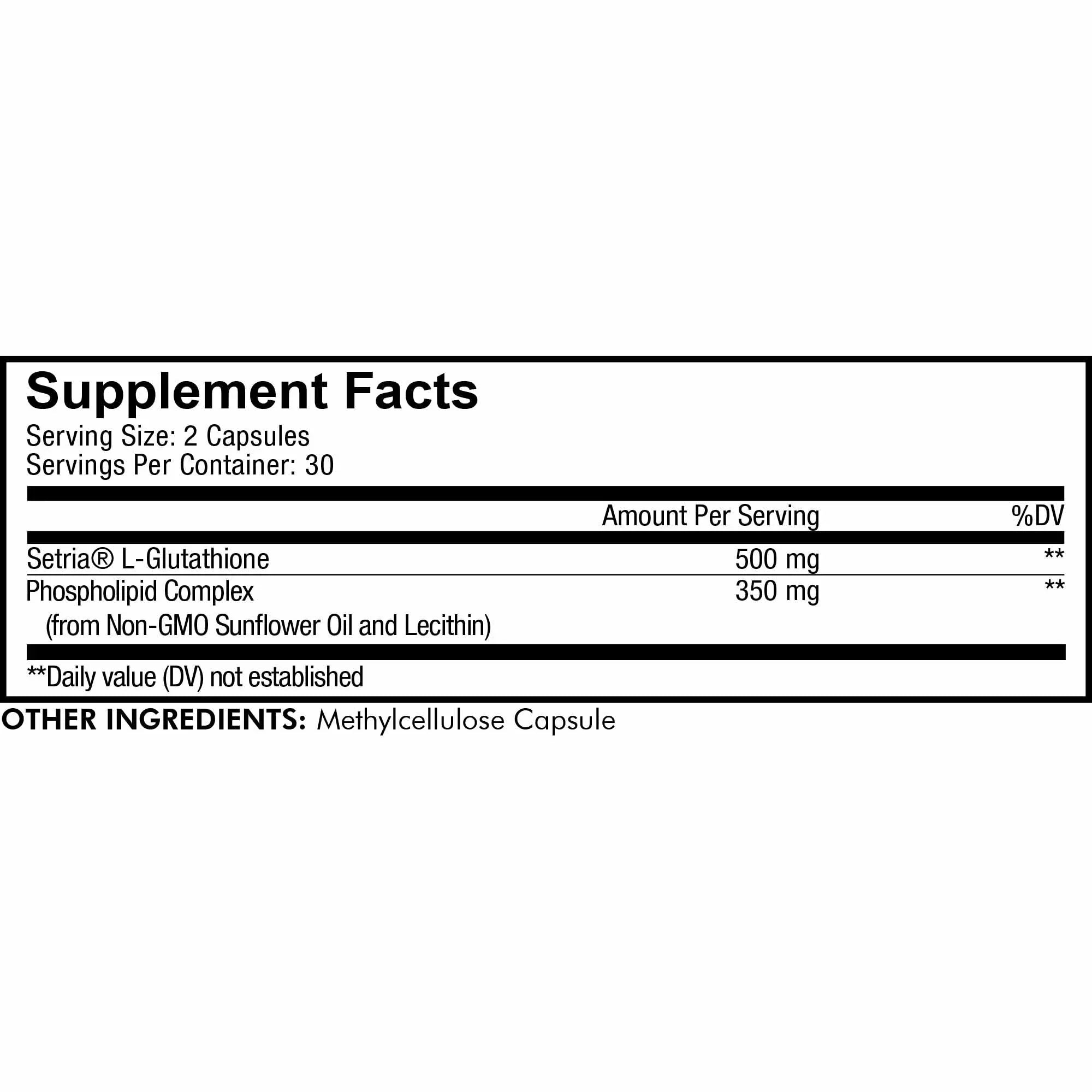 Codeage Liposomal Glutathione, Setria® L Glutathione Capsules, Phospholipid Complex, Vegan, Non-GMO, 60 ct
