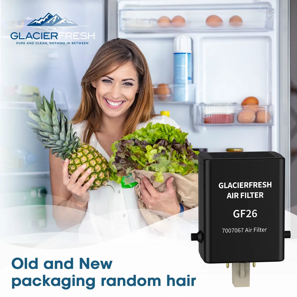 GLACIER FRESH Air Filter Replacement for Refrigerator 7007076 Air Filter, 2 Pack