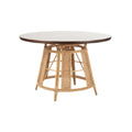 Round Rattan Dining Table with Wooden Top