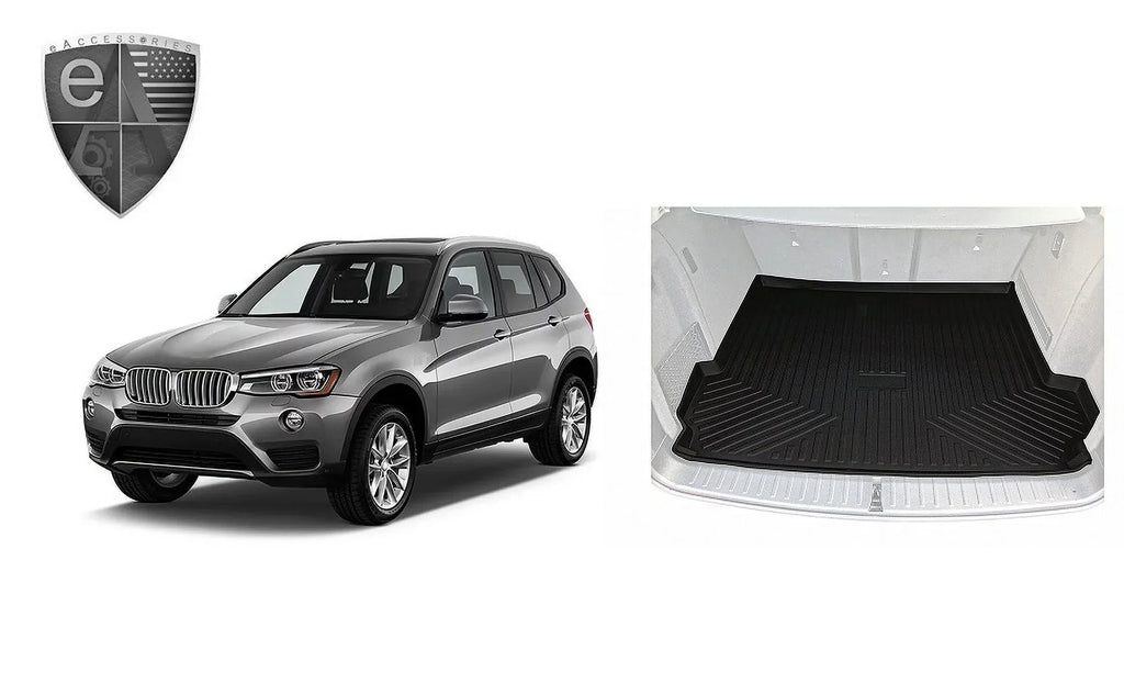 EACCESSORIES EA Cargo Liner – Trunk Mat for BMW X3 2011-2017 – Weather-Resistant Trunk Mats for Cars with Raised Lip – Non-Slip Car Trunk Mat Rubber – Easy to Install – Laser Pre-Cut Design