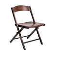 Minimalist Folding Chair with Wooden Seat and Metal Frame