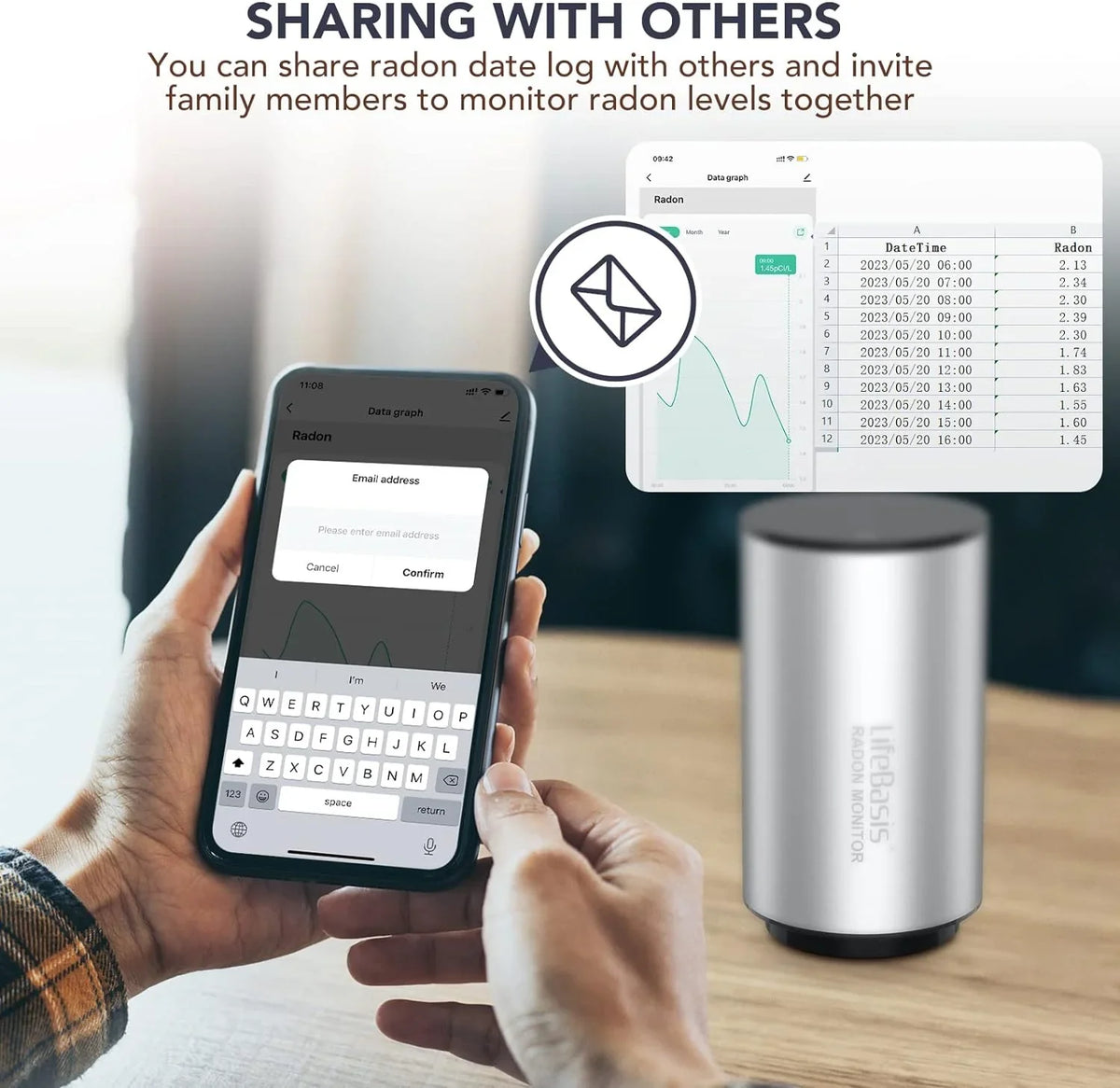 Life Basis Radon Detector for Home Smart Radon Monitor Fast Capture of Fluctuating Levels