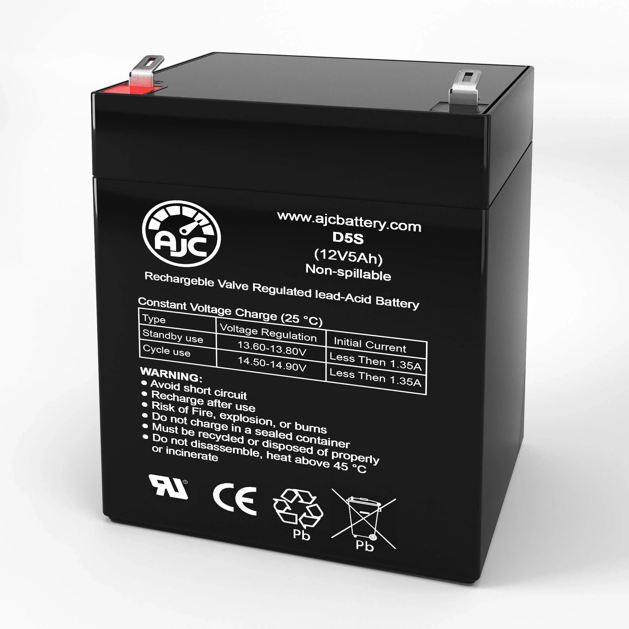 AJC Battery Compatible with Aosom Kids Motorcycle Dirt Bike Electric 12V 5Ah Ride-On Toy Replacement Battery