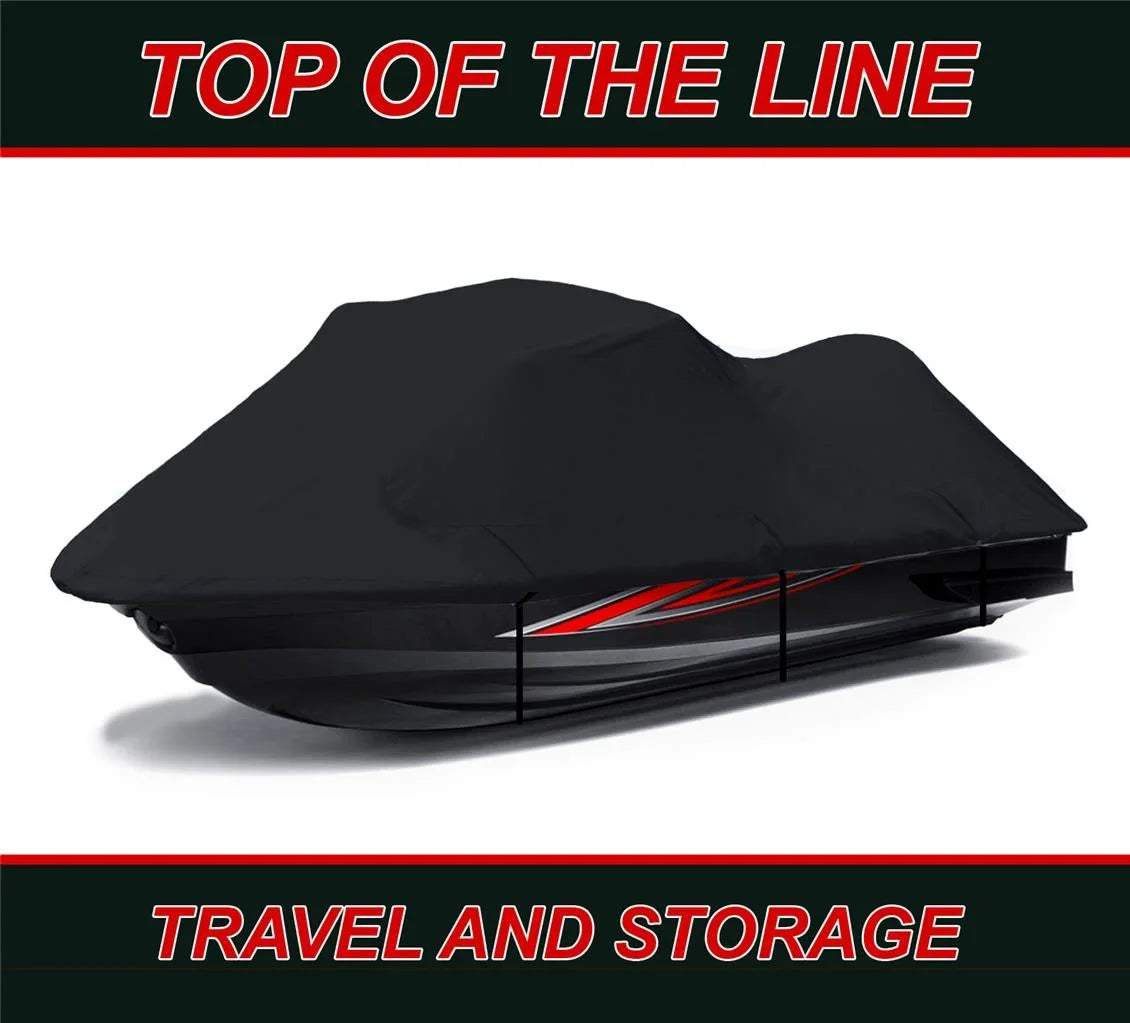 BLACK 600 DENIER JetSki Cover Compatible for Tigershark Montego 1994 1995 1996 1997 Jet Ski PWC Cover 2 Seater 111"