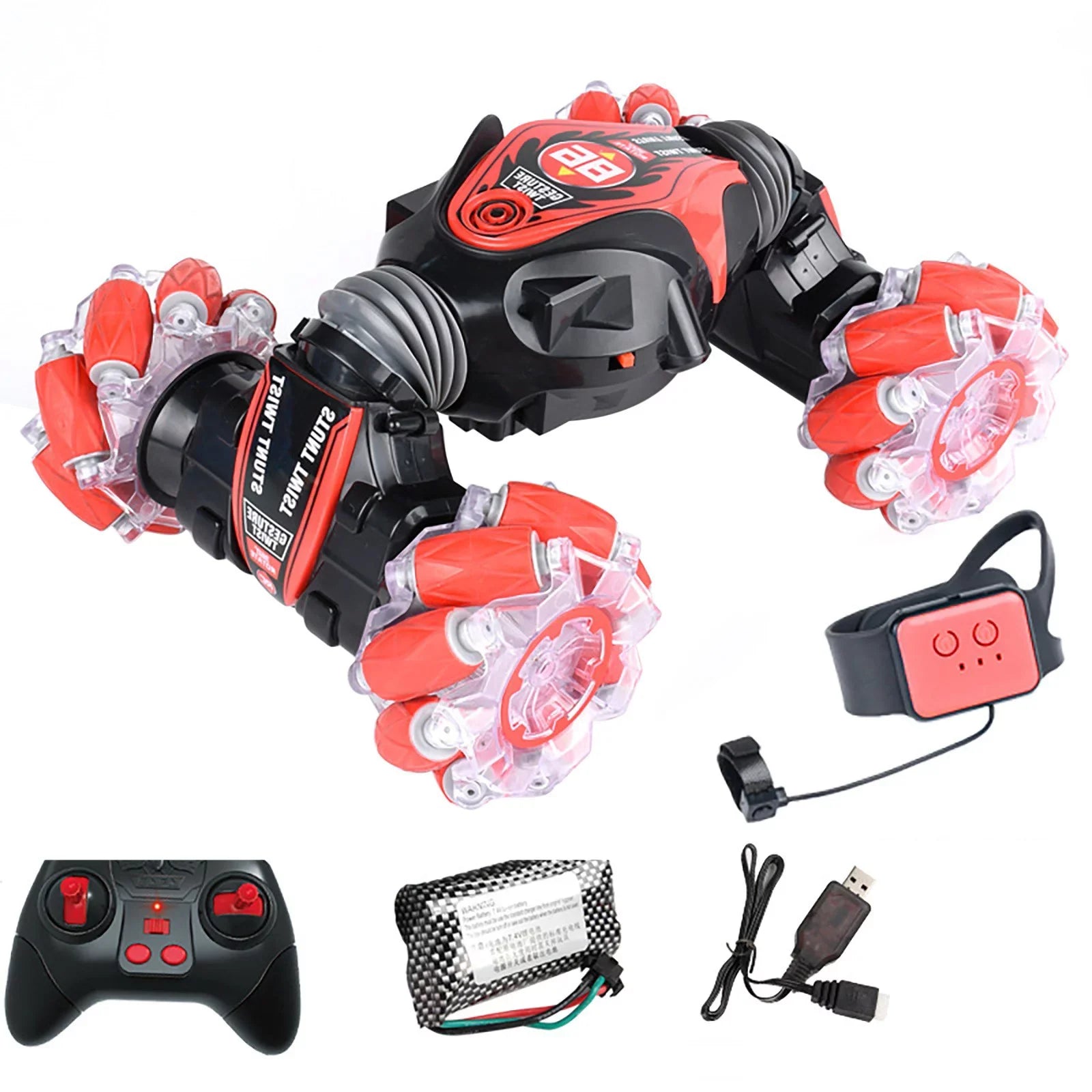 Remote Control Stunt Toy Car, 2.4G Gesture Sensing Remote Control Stunt Car With Four-Wheel Drive, Off-Road & Sports Status Car Toys For Boys Girls Toddlers Birthday