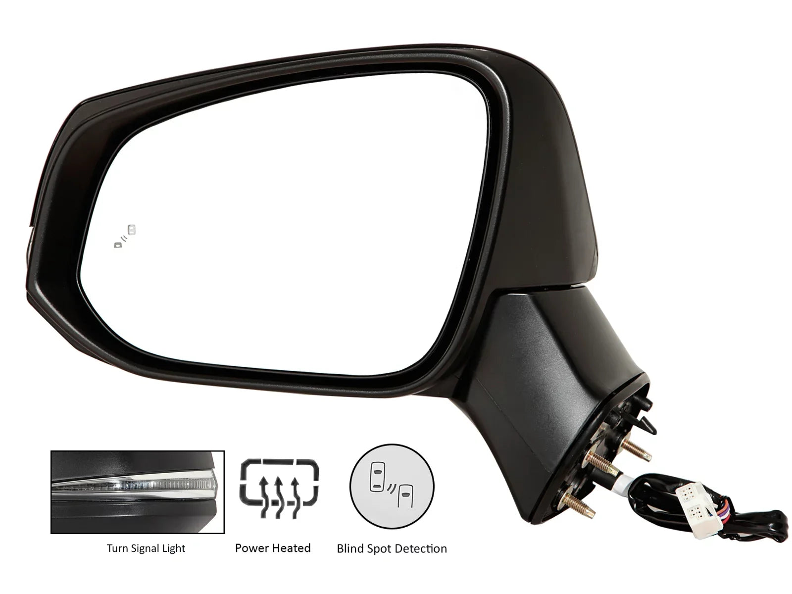 APA Replacement Exterior Rear View Mirror fits 2019 - 2022 Toyota RAV4 Power Heated with Blind Spot Detection Signal Light Smooth Cap Driver Left Side 8794042E11 TO1320388