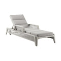 Modern Grey Outdoor Chaise Lounge with Adjustable Backrest and Textured Design