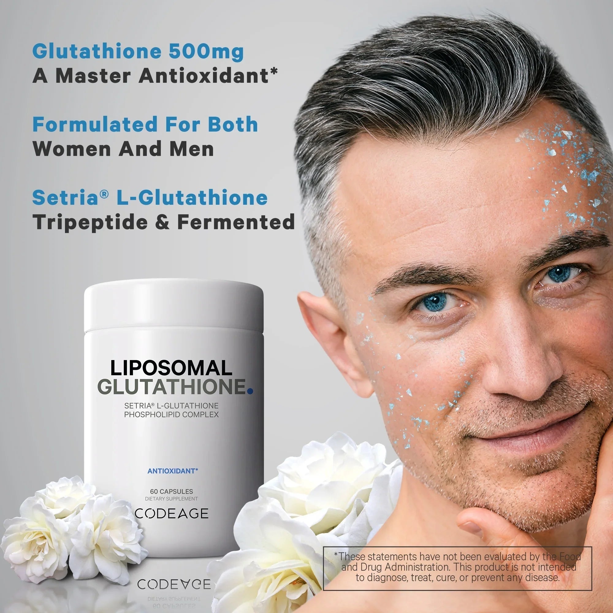 Codeage Liposomal Glutathione, Setria® L Glutathione Capsules, Phospholipid Complex, Vegan, Non-GMO, 60 ct