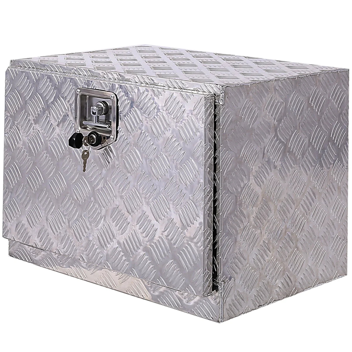 Jarbalai 24 inches Aluminum Tool Box, Truck Bed Tool Box, Outdoor Trailer Pickup Storage Tool Box, RV Storage Organizer, Underbody Box w/ Lock Keys, Silver