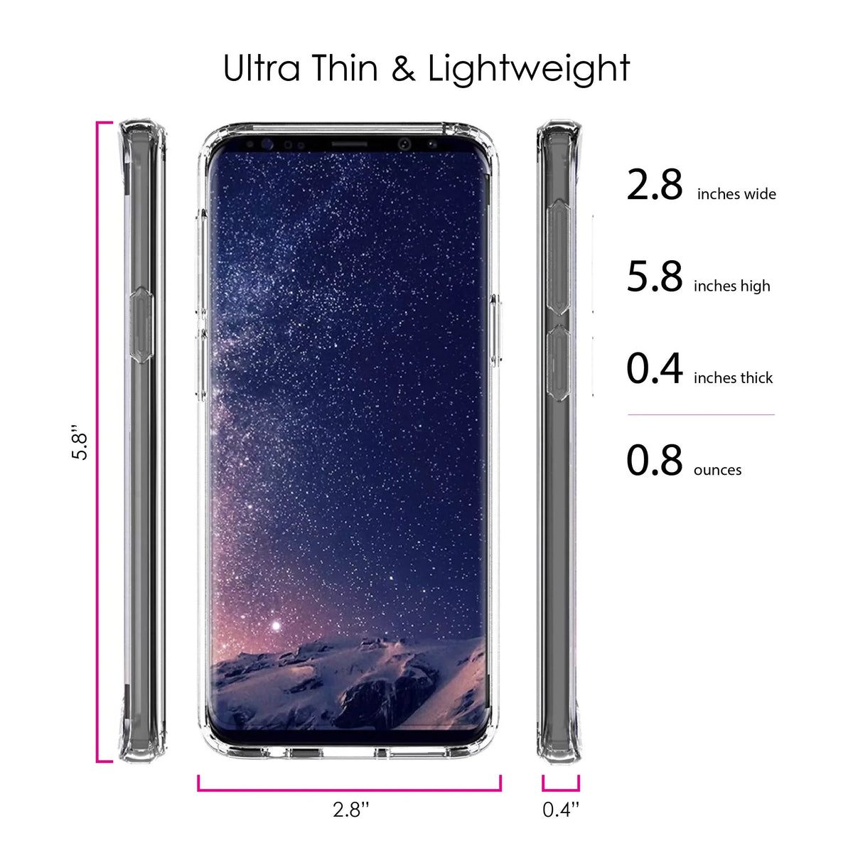 DistinctInk Clear Shockproof Hybrid Case for Samsung Galaxy S9 (5.8" Screen) - TPU Bumper, Acrylic Back, Tempered Glass Screen Protector - Your Faith Can Move Mountains