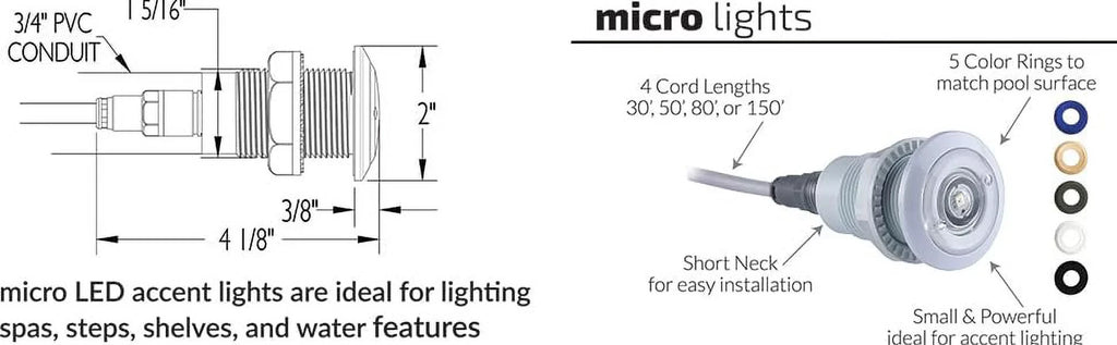 S.R. Smith Treo Micro LED Accent Light, Red/Blue/Green, 50 ft Cord, FLED-TM-C-50