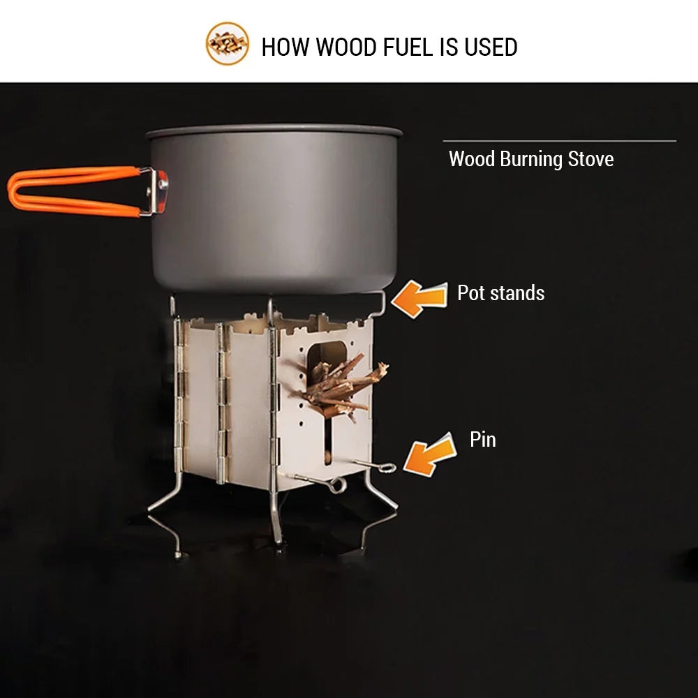 Walmeck Wood Burning Stove with Carrying Case, Ideal for Backpacking and BBQ