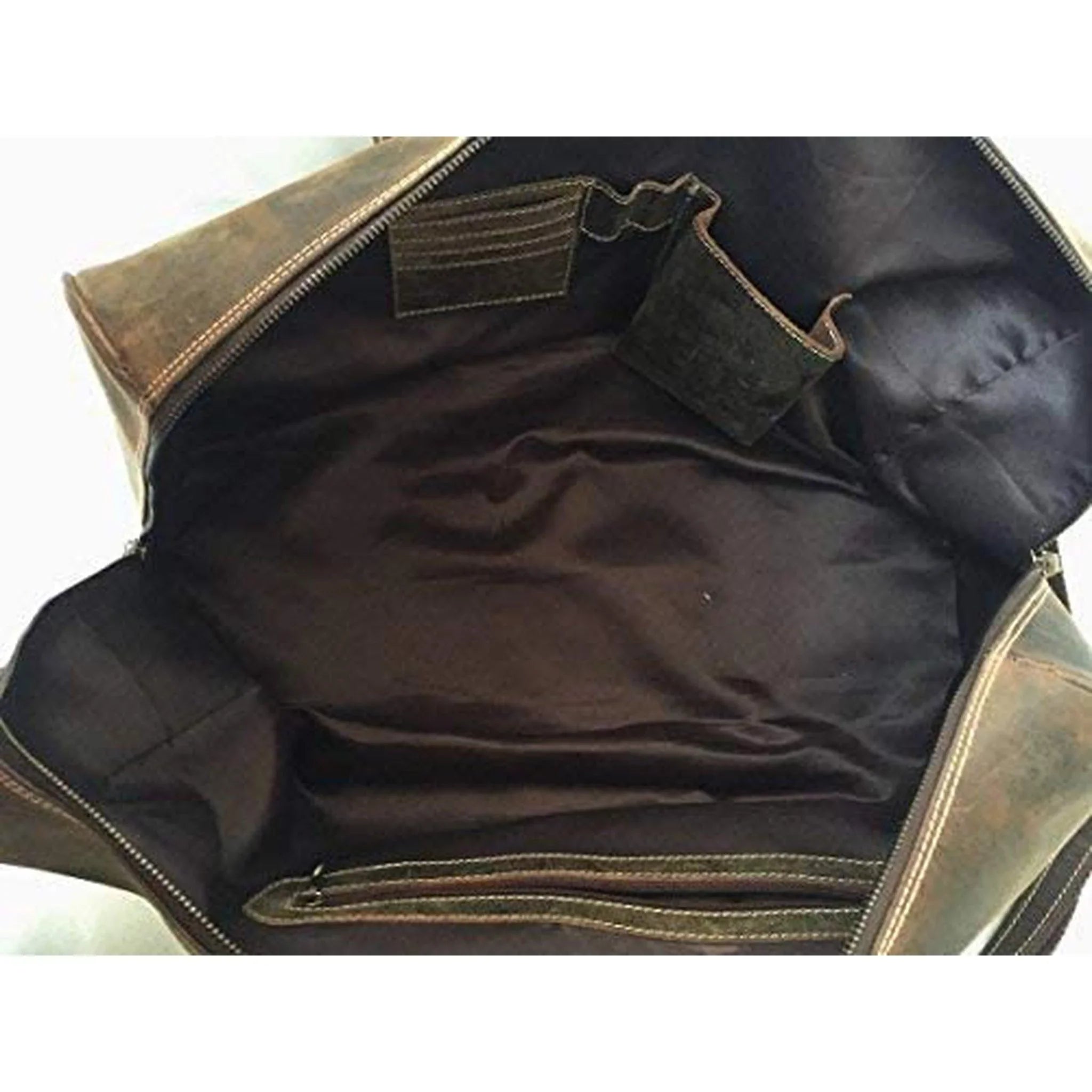 FR Fashion Co. 20" Men's Vintage Distressed Buffalo Leather Duffle Bag | Spacious & Stylish | Adjustable Shoulder Strap