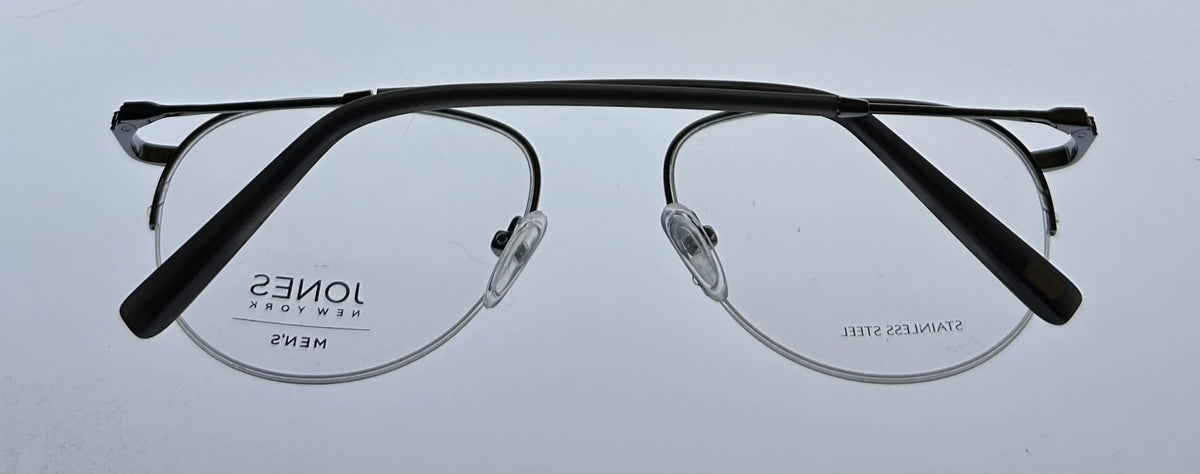 Jones New York Mens Gunmetal Rimless Metal Eyewear Aviator Frame. J359. 53mm