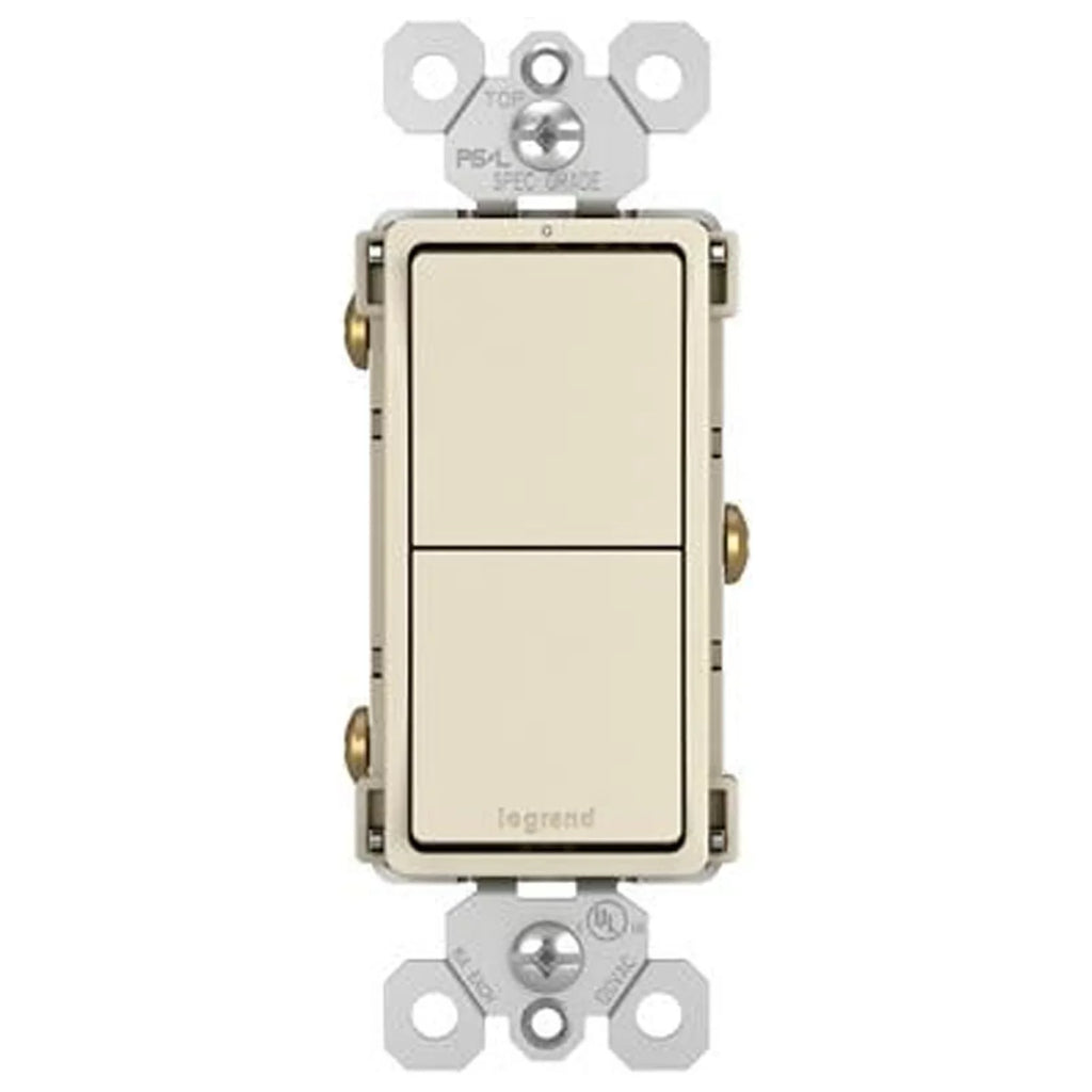 Legrand RCD11LACC6 Pass & Seymour Radiant 2 Single-Pole Switch, 15A, Light Almond - Quantity 6