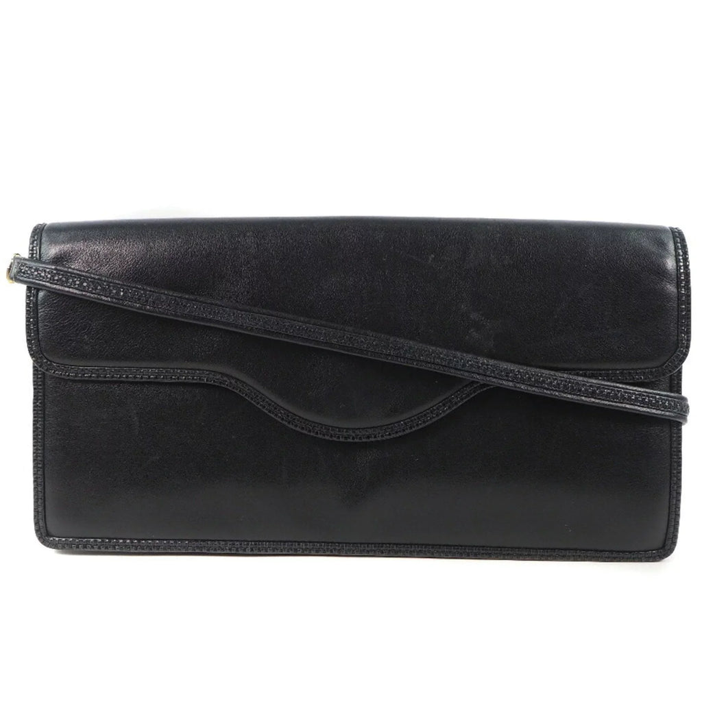 Pre-Owned Bally Barry Chain Shoulder Leather Black Women's Bag (Fair)