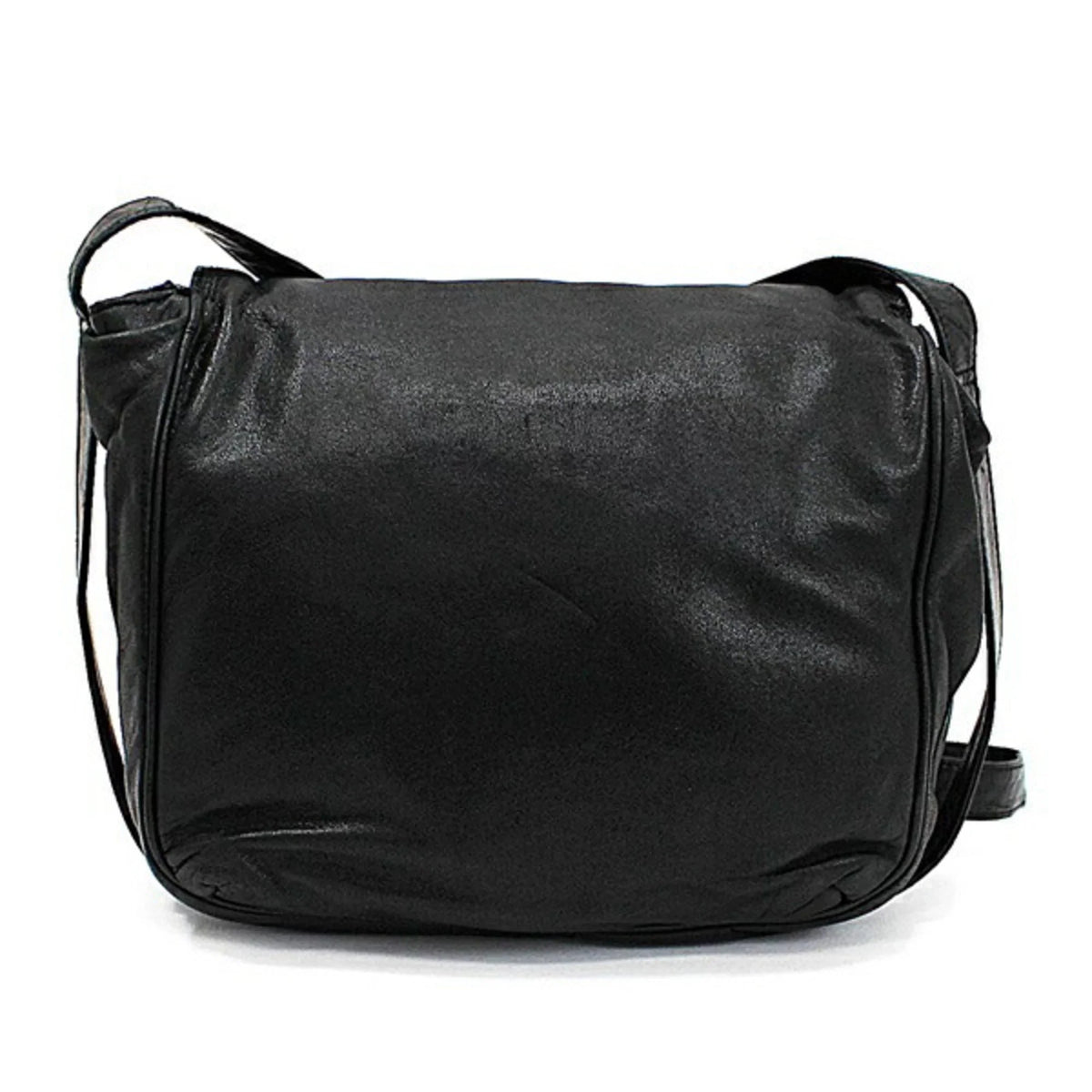 Pre-Owned Loewe Leather Shoulder Bag Anagram Black LOEWE Ladies (Good)