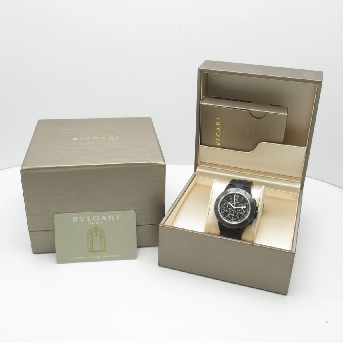 Pre-Owned BVLGARI Diagono Magnesium Chrono Wrist Watch watch Wrist Watch DG42SMCCH Mechanical Automatic Black  Rubber belt mag DG42SMCCH (Good)