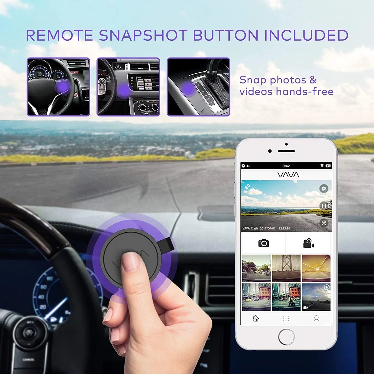 Dash Cam | VAVA 1920X1080P@60Fps | Wi-Fi Car Dash Camera | Sony Night Vision Sensor | Dashboard Camera Recorder with GPS | Parking Mode | G-Sensor | Support 128GB Max