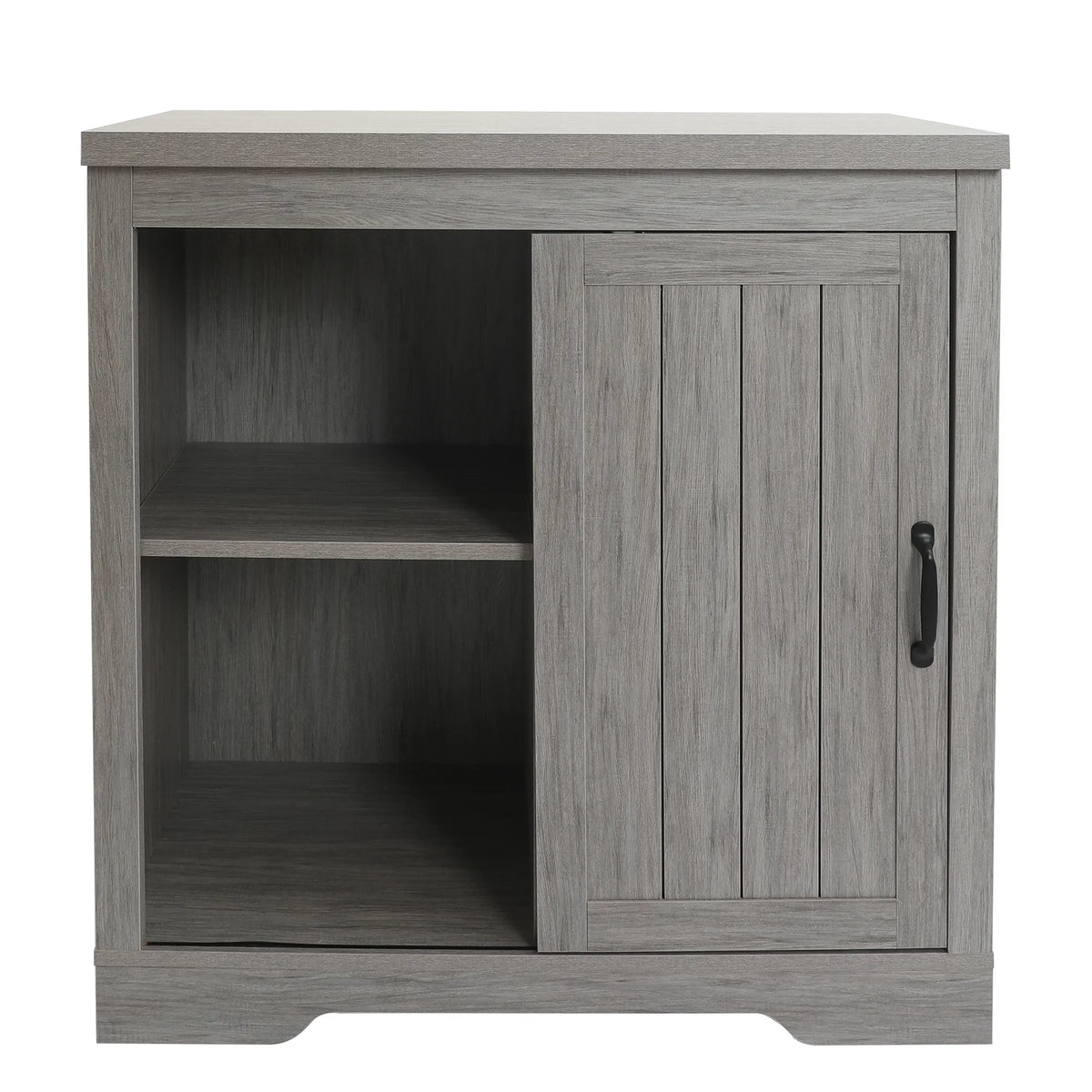 ABBSR Gray Wooden Wine Bar Storage Cabinet with Glass Holder,Wine Rack,Large Table for Decor