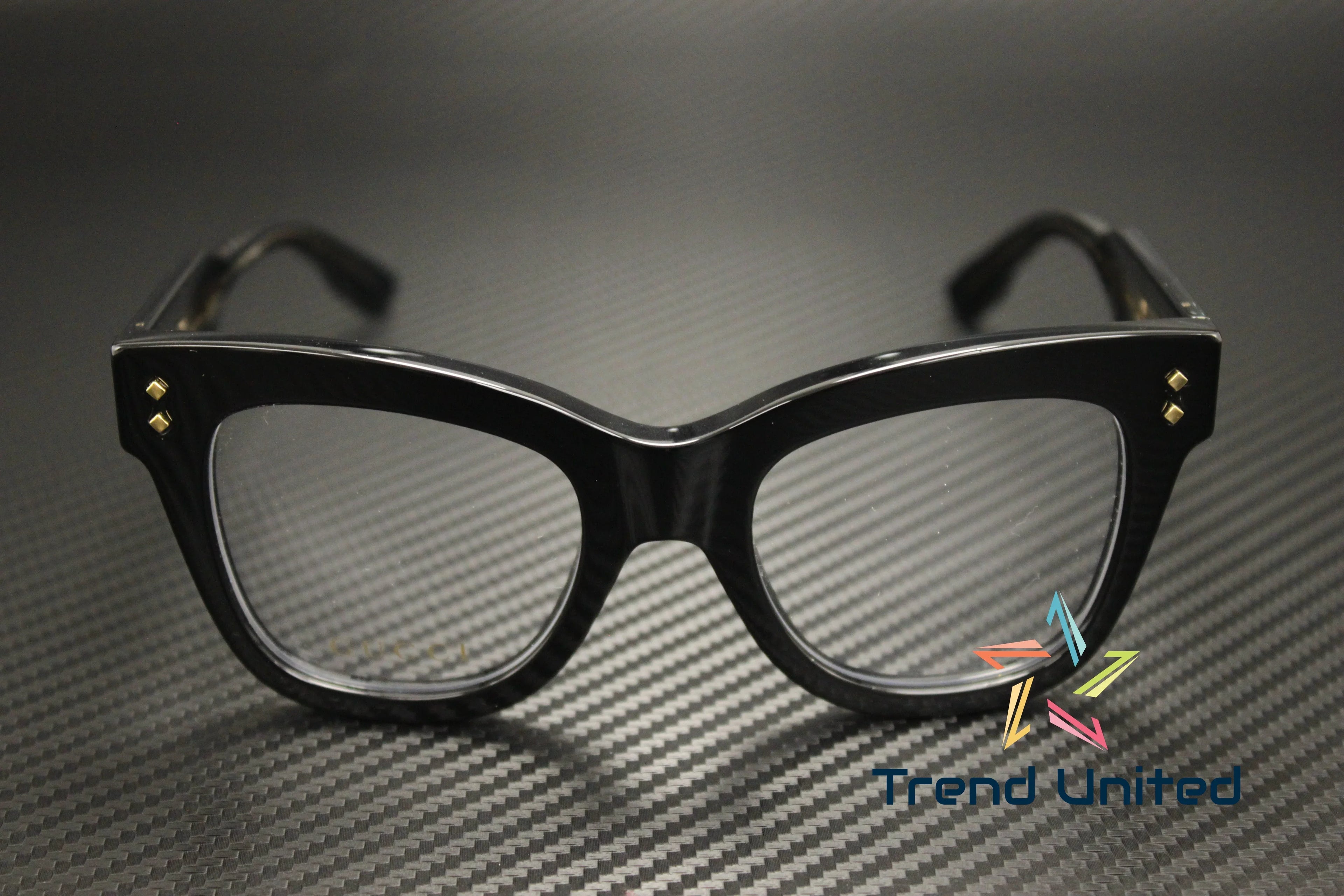 GUCCI GG1082O 001 Cat Eye Acetate Black Demo Lens 50 mm Women's Eyeglasses