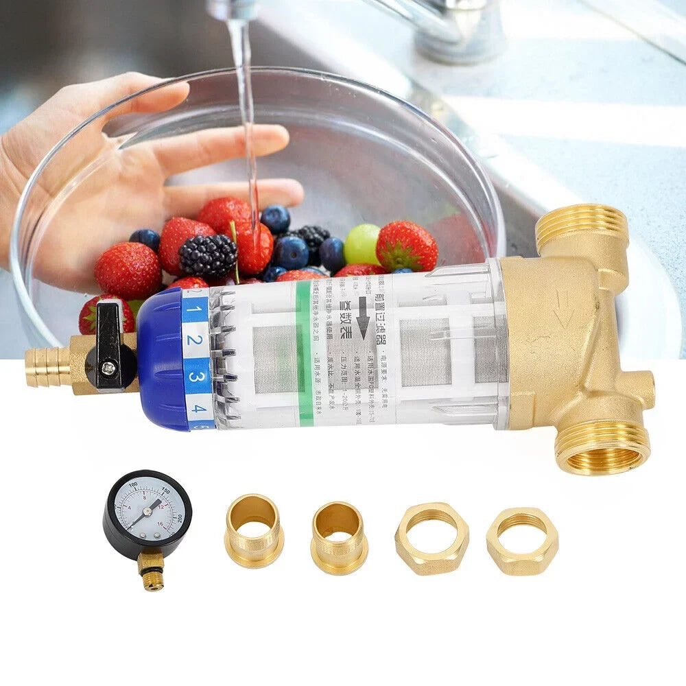 Reusable Sediment Water Filter Spin Down Mesh System 50℃ Water Filter 3/4" Inch