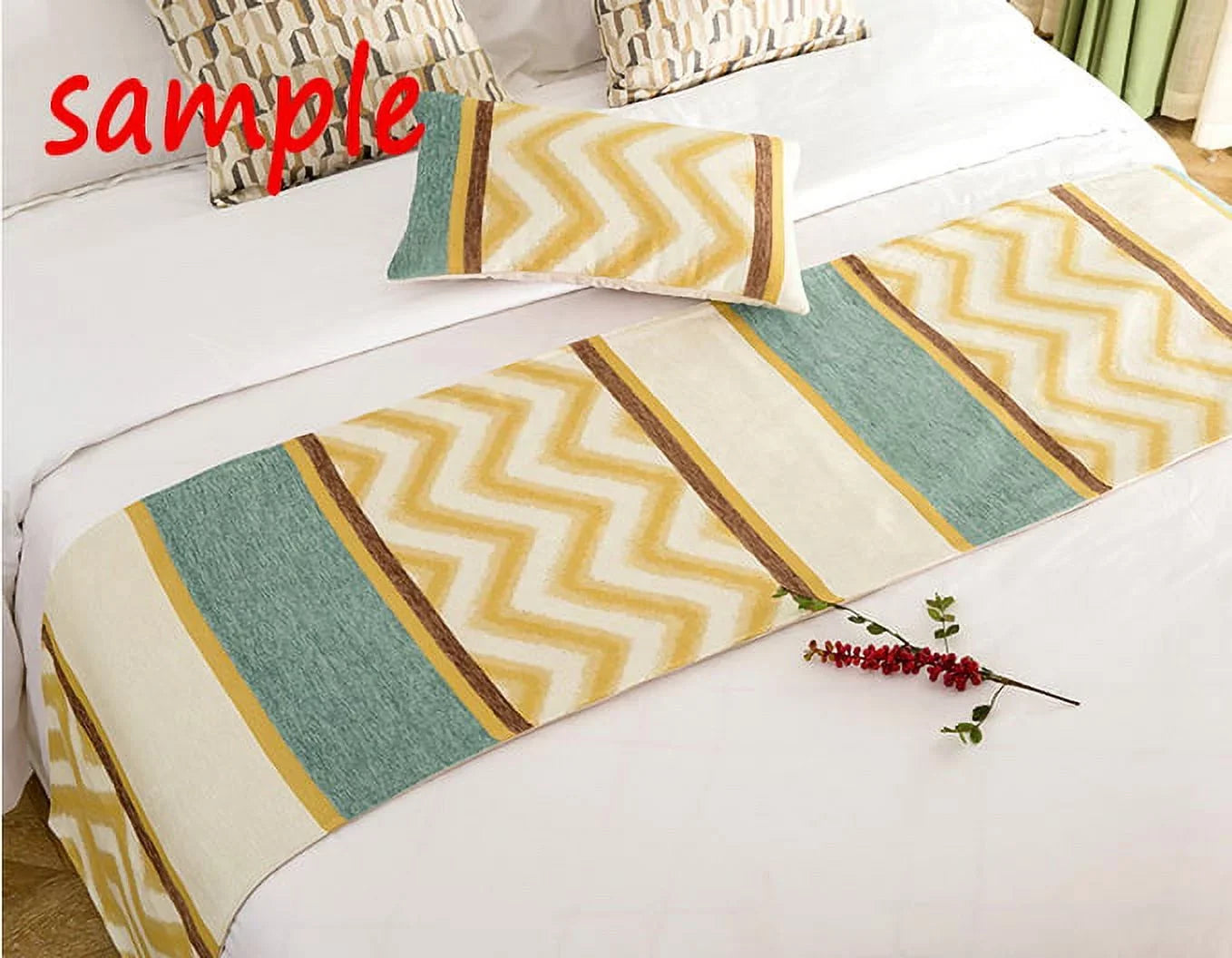 GCKG Great Ocean Wave Bed Runner, Shark Underwater World Bed Runners Scarves Bed Decoration 20x95 inch