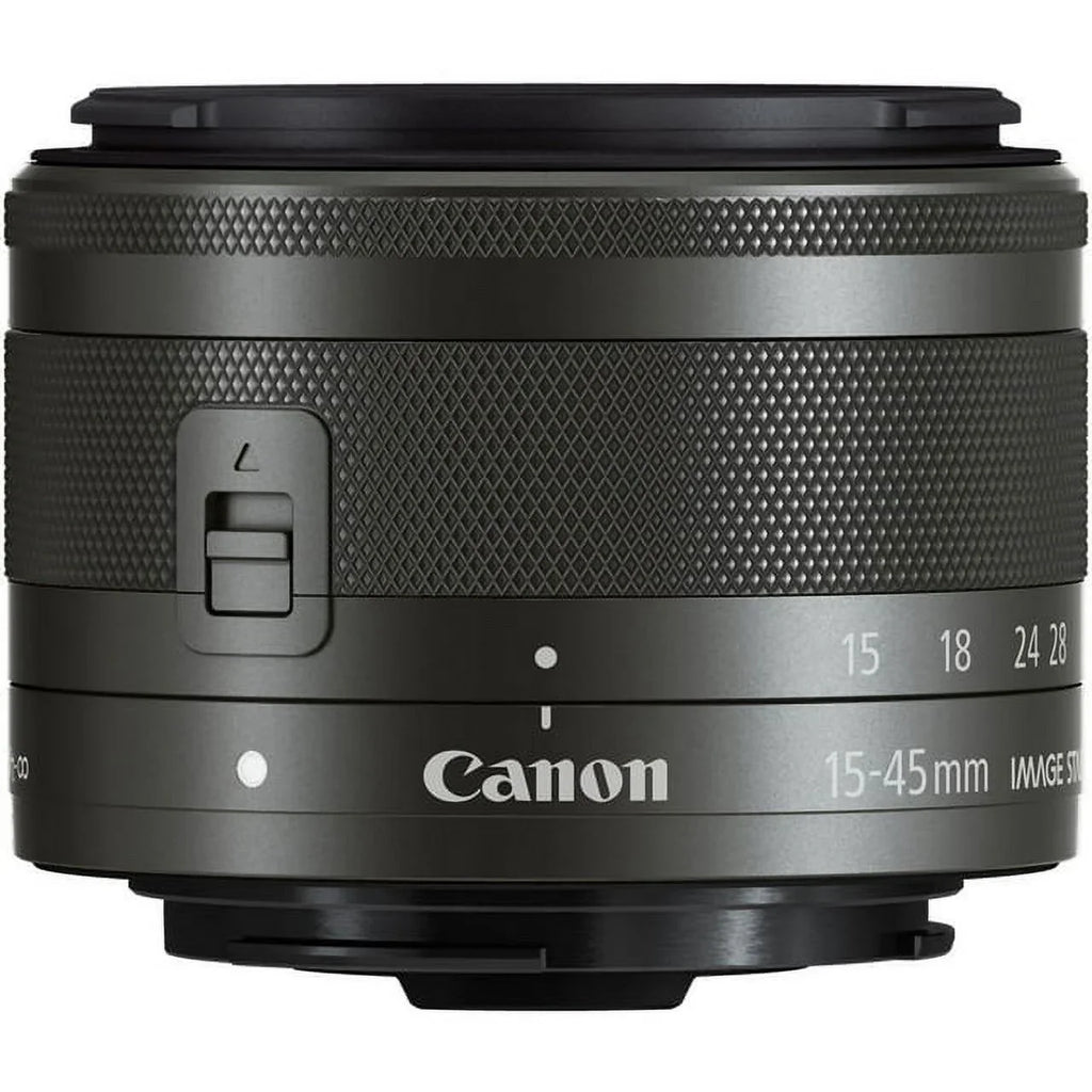 Canon EF-M 15-45mm f/3.5-6.3 IS STM Lens (Graphite) - DealExpo Advanced Bundle