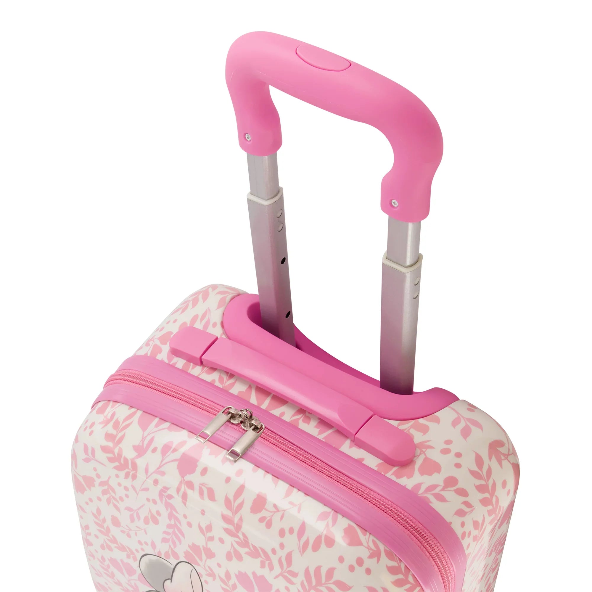 Disney Minnie Mouse 21 Inch Kids Rolling Luggage, Hardshell Carry On Suitcase with Wheels, Pink - Floral