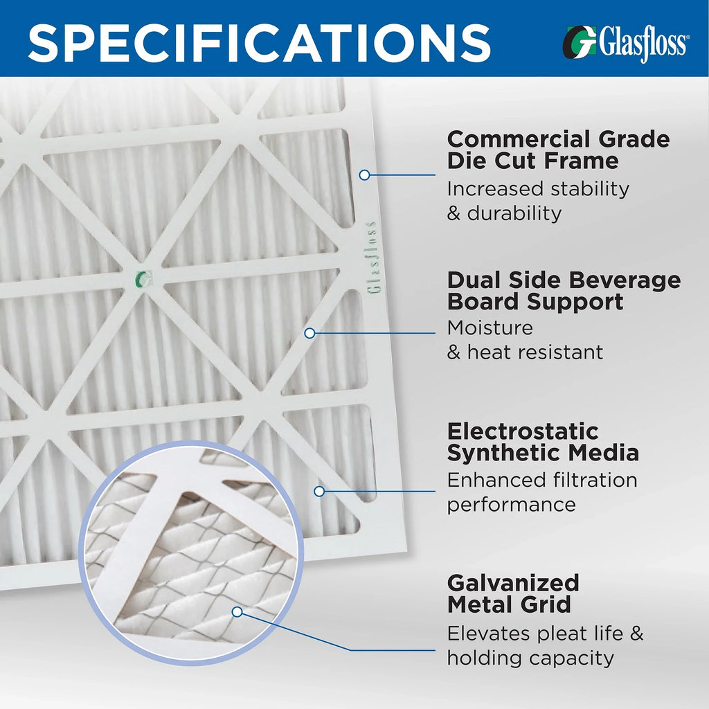 3 Pack of 12x12x2 MERV 11 Pleated 2" Inch Air Filters by Glasfloss. Actual Size: 11-1/2 x 11-1/2 x 1-3/4