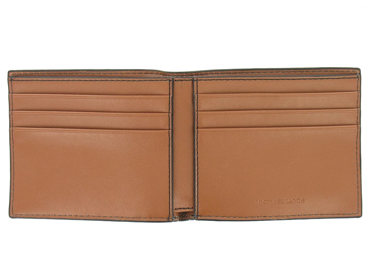 Michael Kors Andy Mens Leatehr Slim Billfold Bi-Fold Wallet (Luggage)