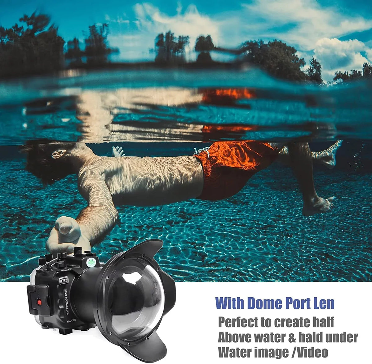 Seafrogs [40M/130FT] Underwater Housing Waterproof Case w/ 6 Inch Dome Port Kit for Sony A7R IV A7R4 ILCE-7R IV Compatible with Sony FE 16-35mm F/4 28-70mm F3.5-5.6, 12-24mm F4 G Lens-Black