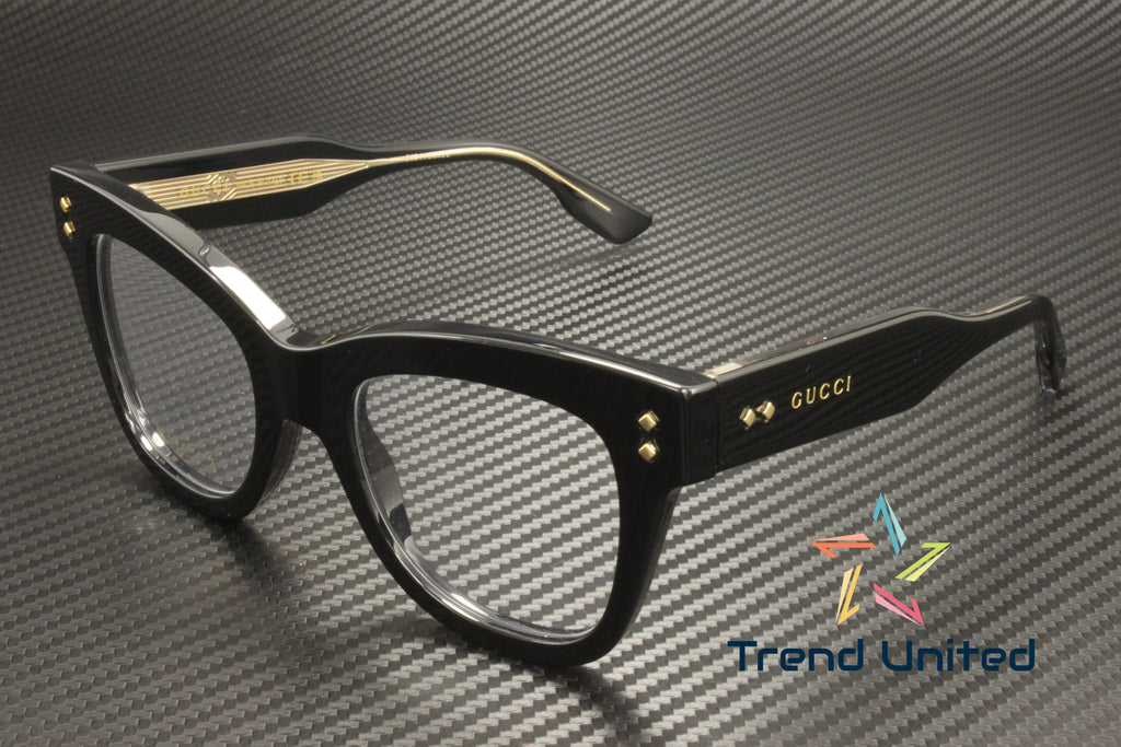 GUCCI GG1082O 001 Cat Eye Acetate Black Demo Lens 50 mm Women's Eyeglasses