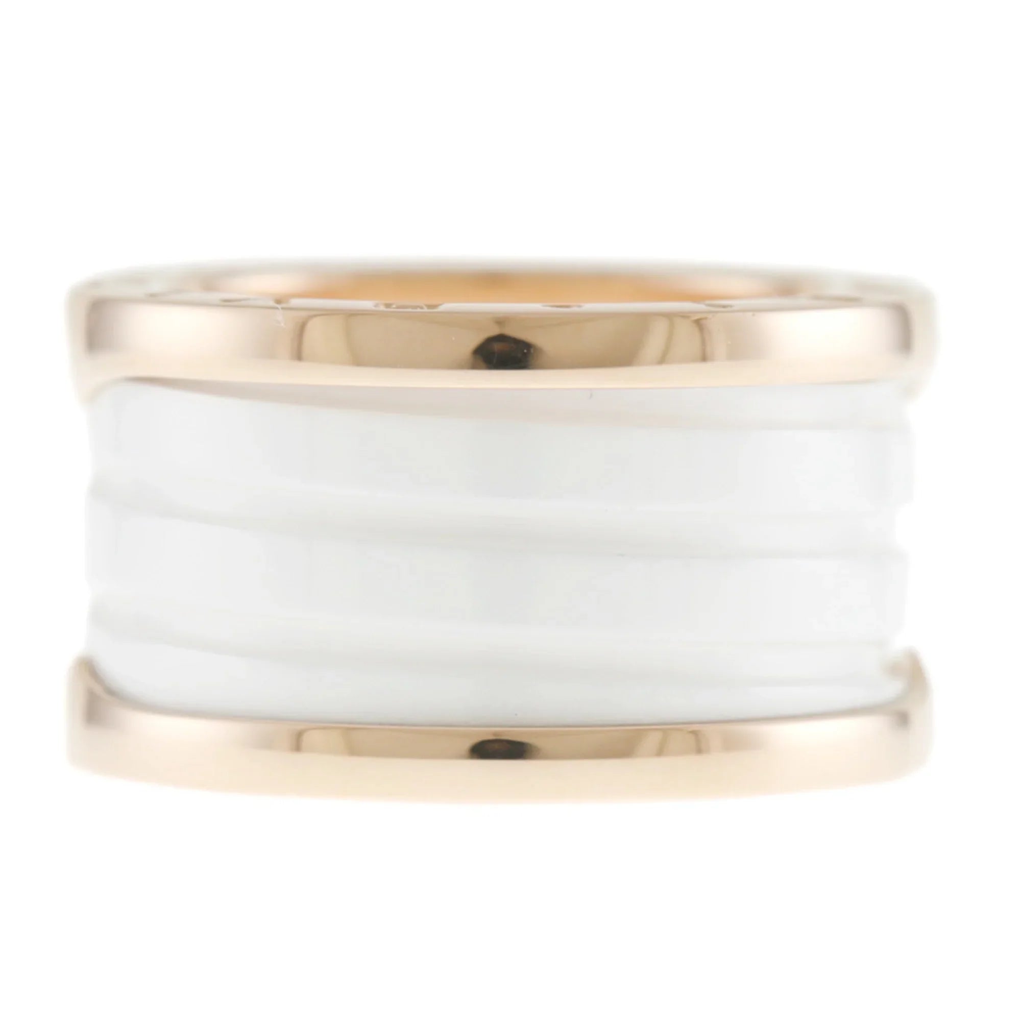 Pre-Owned Bvlgari B Zero One B-zero.1 4 Band White Ceramic Ring No. 10 18K Women's BVLGARI (Good)