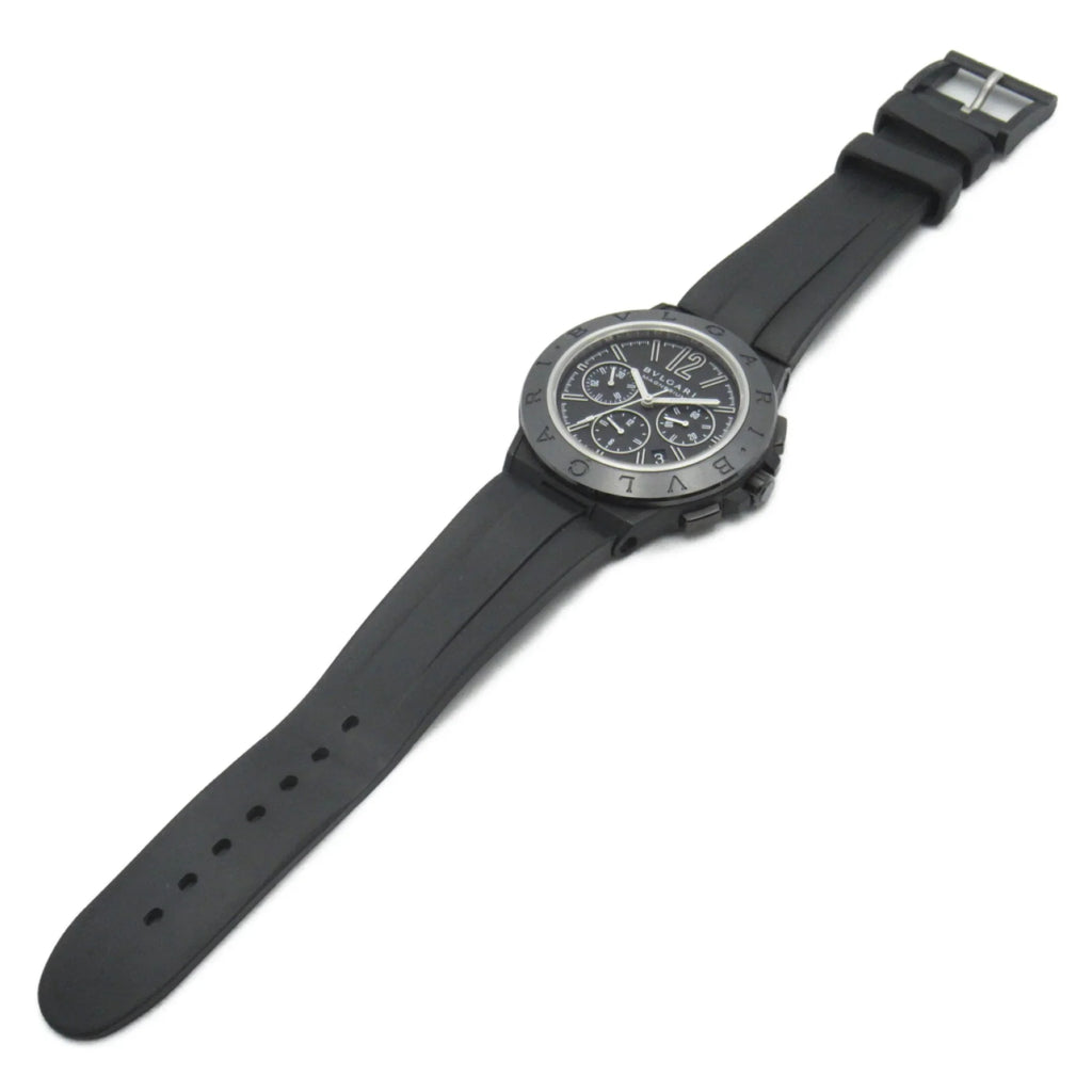 Pre-Owned BVLGARI Diagono Magnesium Chrono Wrist Watch watch Wrist Watch DG42SMCCH Mechanical Automatic Black  Rubber belt mag DG42SMCCH (Good)