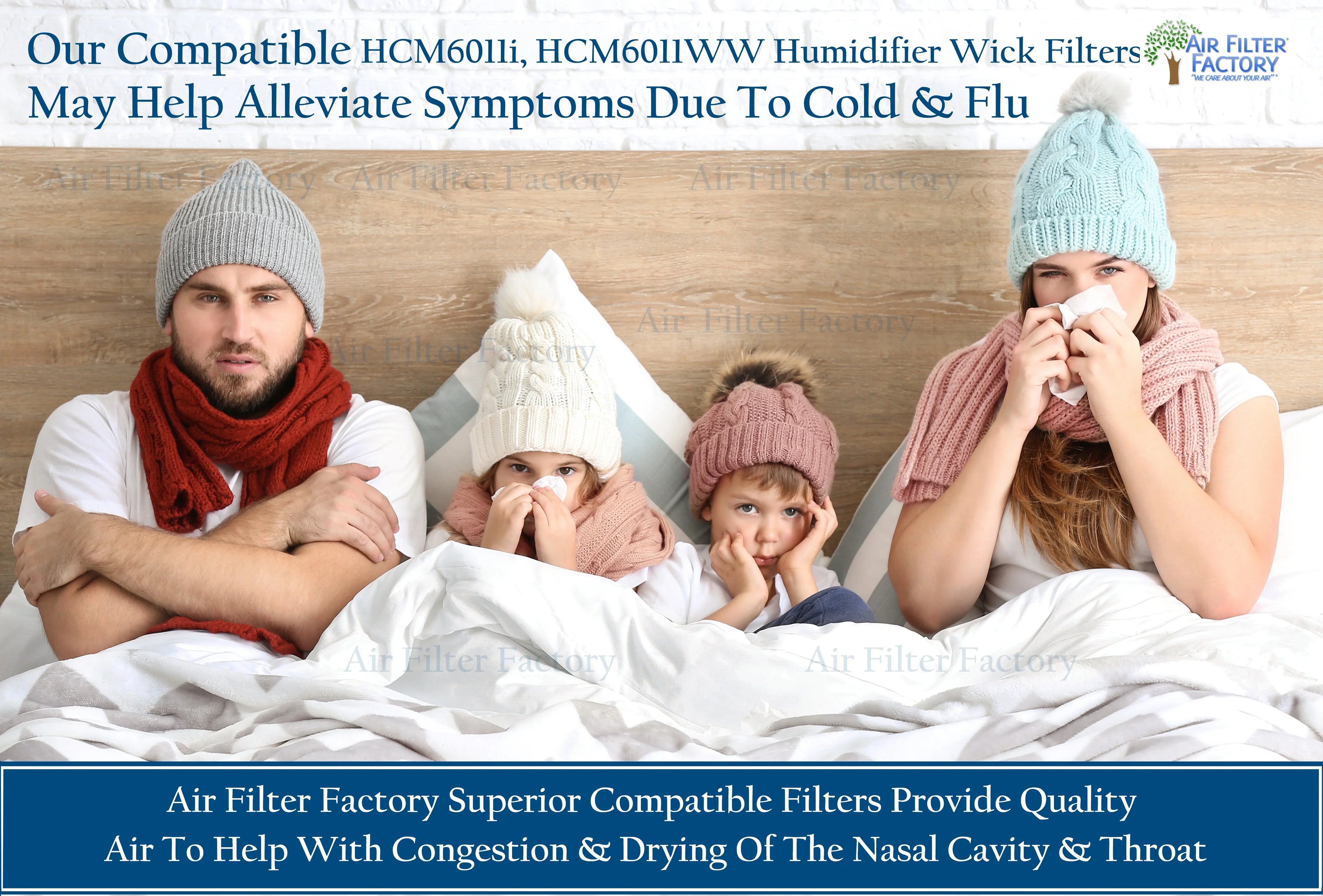 2-Pack Air Filter Factory Compatible with Honeywell HCM6011i, HCM6011WW Humidifier Wick Filter